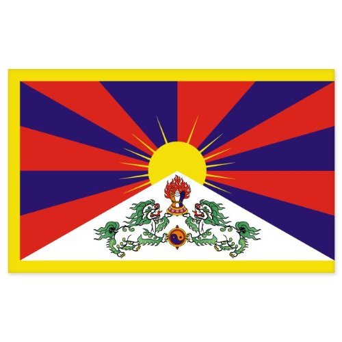 Aufkleber / Autoaufkleber / Sticker / Decal Tibet Flag car bumper sticker window decal 127mmx76mm von PT INDOPEMA