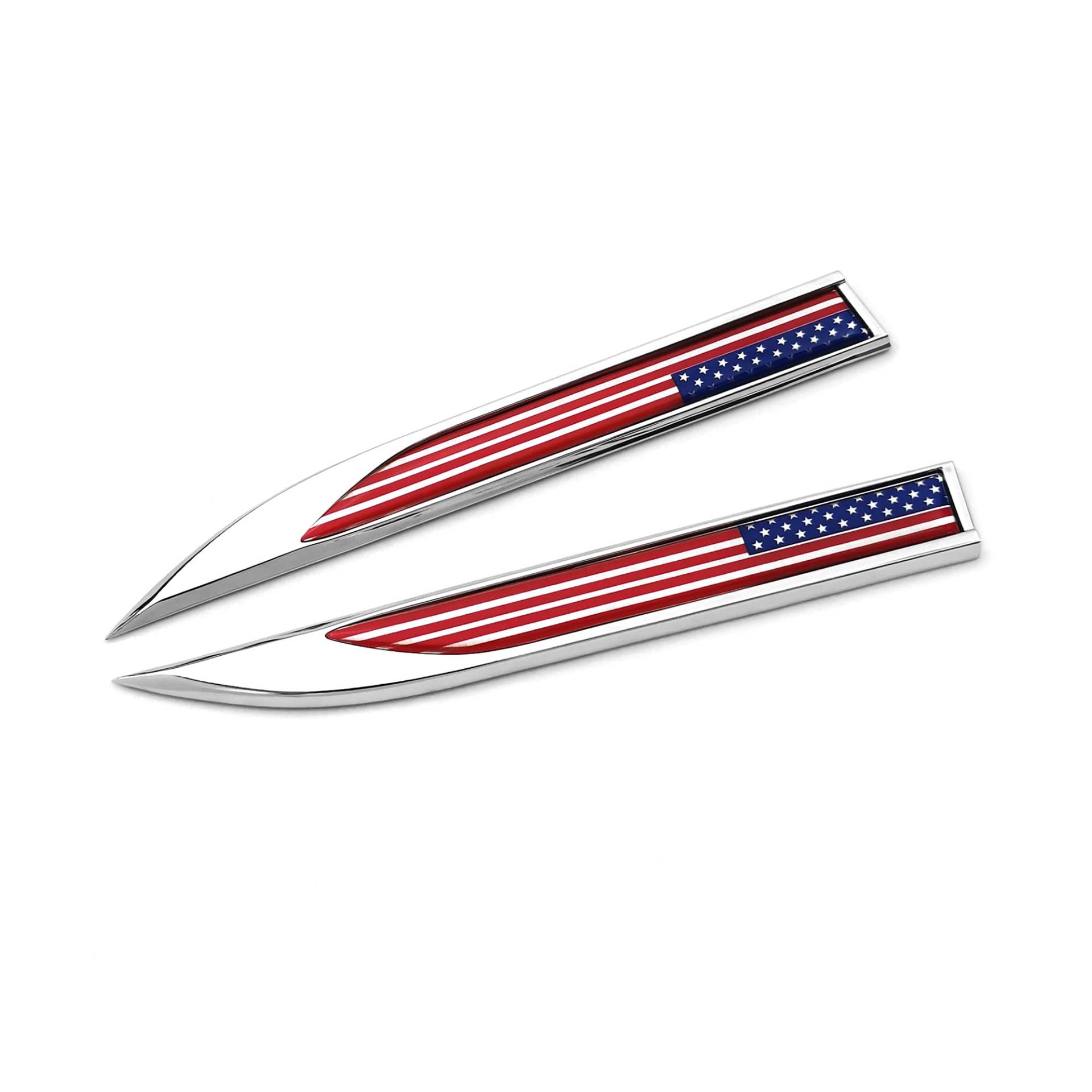 PTDecals 1 Paar Vereinigten Staaten Flagge Metall Emblem Auto Aufkleber 14,7 cm * 2 cm US USA Flagge Grafik Aufkleber Abzeichen Für Fahrzeug Auto Kotflügel Seitenschweller Kofferraum Heckklappe von PTDecals