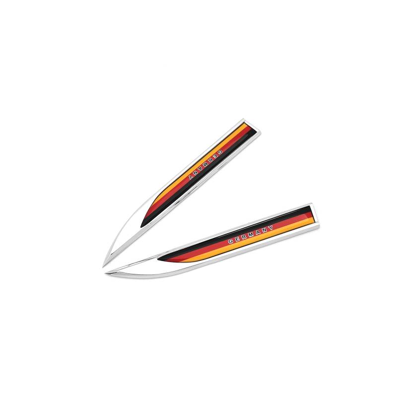 PTDecals 1 Paar Metall Deutschland DE Flagge Emblem Auto Aufkleber 14,7 cm * 2 cm Größe Grafik Abzeichen Für Fahrzeug Auto Kotflügel Seitenschweller Kofferraum Heckklappe Stoßfänger Türschutz Fenster von PTDecals