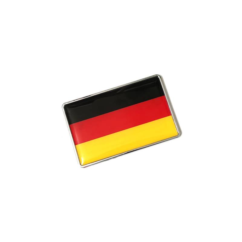 PTDecals 1 STÜCK Metall 3D Deutsche Flagge Emblem Aufkleber Aufkleber DE Deutschland Abzeichen für Fahrzeug Auto Auto Vordere Kotflügel Stoßfänger Seitenfenster Kofferraum Heckklappe 77x50mm von PTDecals