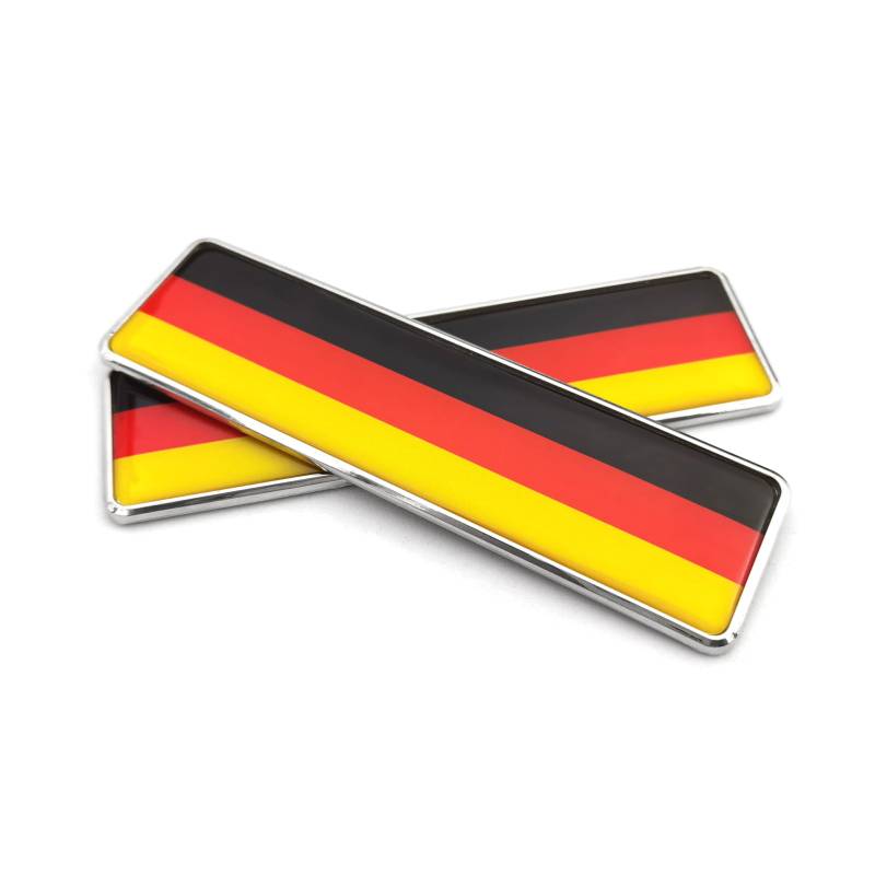 PTDecals 2 STÜCK Deutschland Deutsche Flagge Emblem Aufkleber Aufkleber für Fahrzeug Auto Auto Vordere Kotflügel Stoßfänger Seitenfenster Kofferraum Heckklappe 104,5 x 30 mm von PTDecals