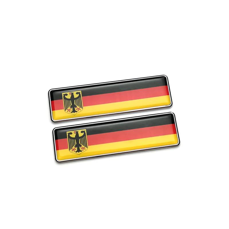 PTDecals 2 STÜCK Deutschland Deutsche Flagge Fahrzeug Auto Emblem Aufkleber Für Front Fender Bumper Seitenfenster Kofferraum Heckklappe 104.5x30mm von PTDecals