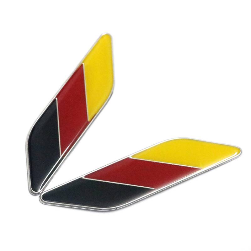 PTDecals 2 stücke Aluminium Deutsche Flagge Emblem Grafik Aufkleber Parallelogramm Form Aufkleber Für Auto Auto Kotflügel Kofferraum Heckklappe Stoßfänger Türschutz Fahrzeug Seitenschweller Windows von PTDecals