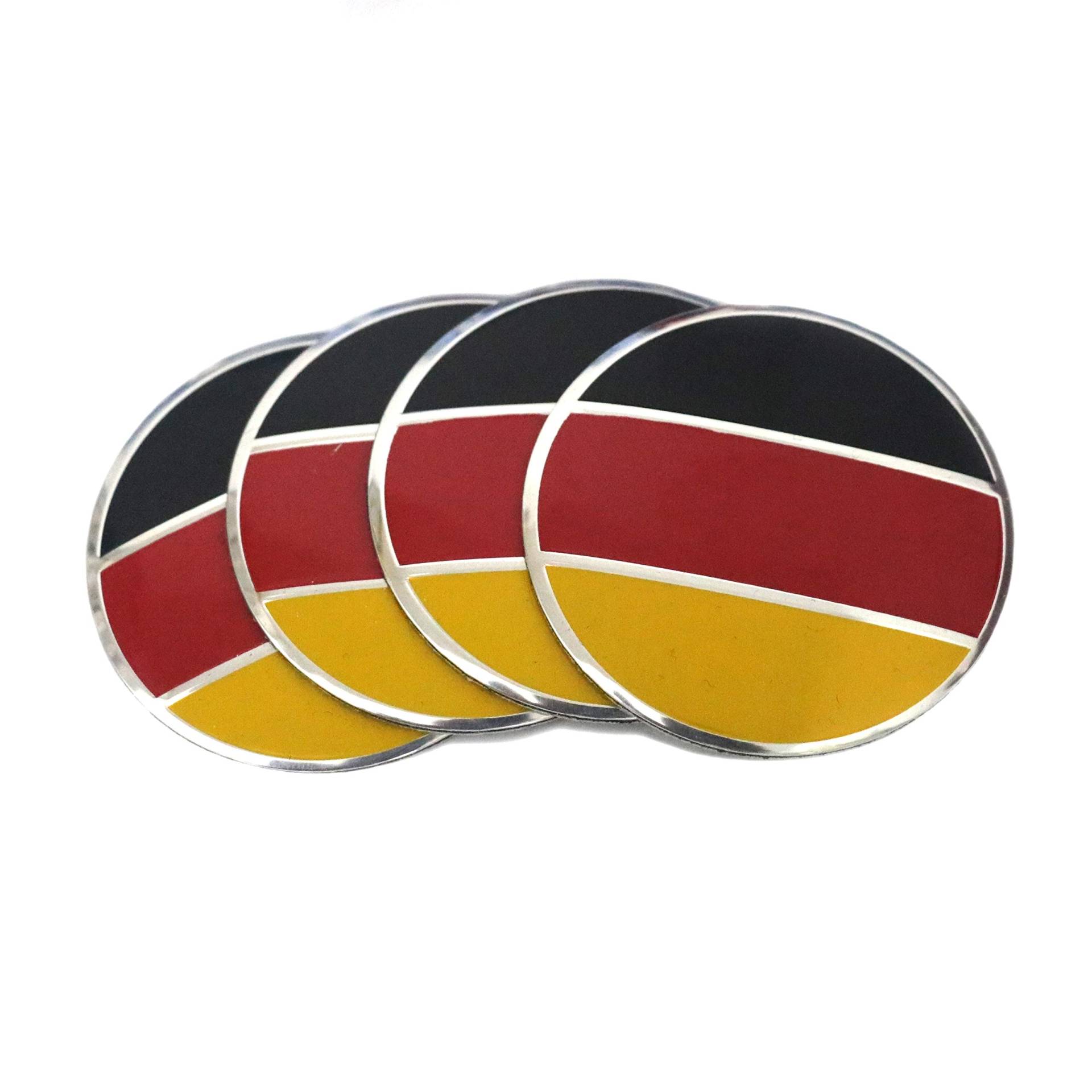 PTDecals 4X 56,5 mm Deutsch Flagge Deutschland Emblem Abzeichen Aufkleber für Auto Car Wheel Center Radkappen Dekoration von PTDecals