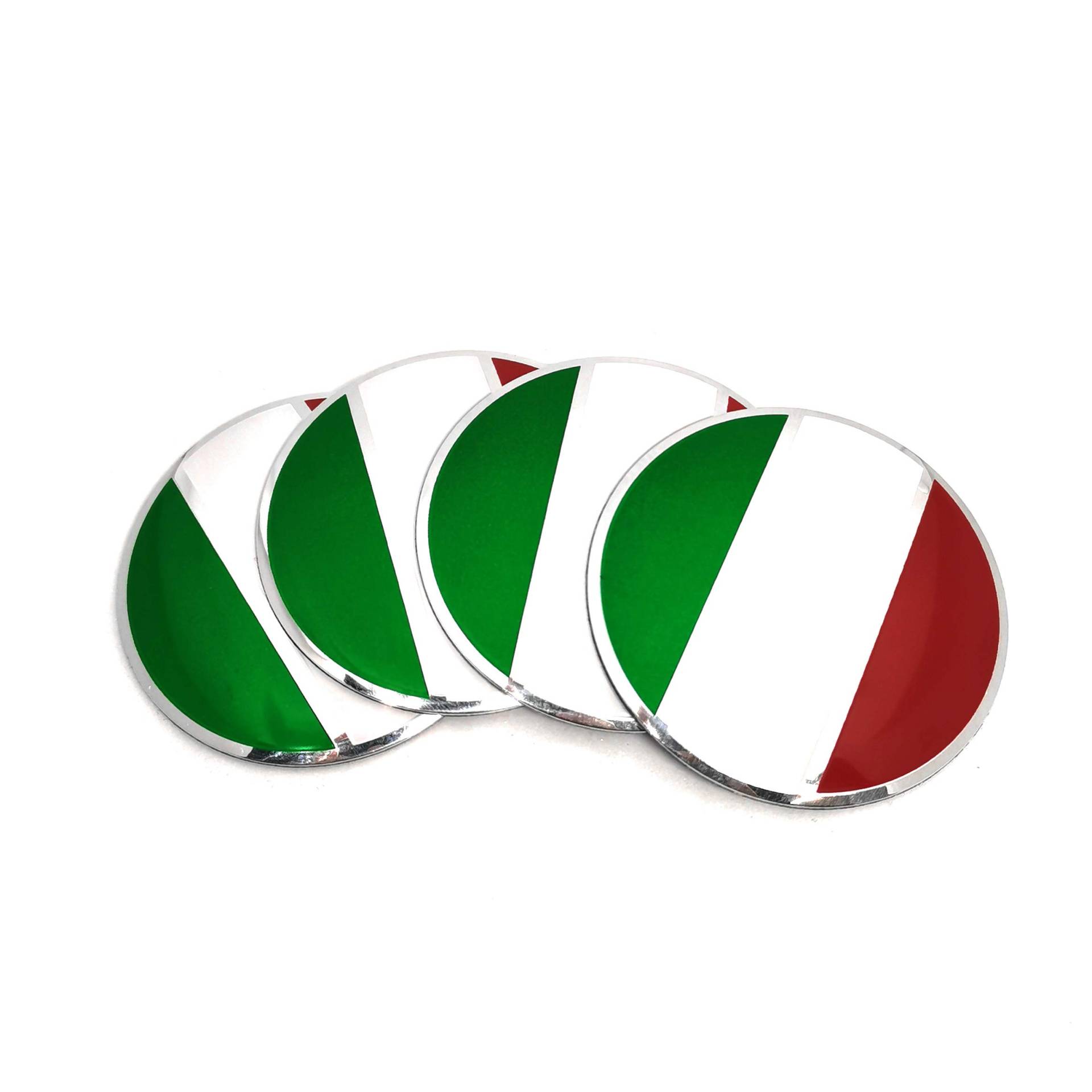 PTDecals 4X 56,5 mm italienische Flagge Emblem Abzeichen Aufkleber für Auto Car Wheel Center Radkappen Dekoration von PTDecals