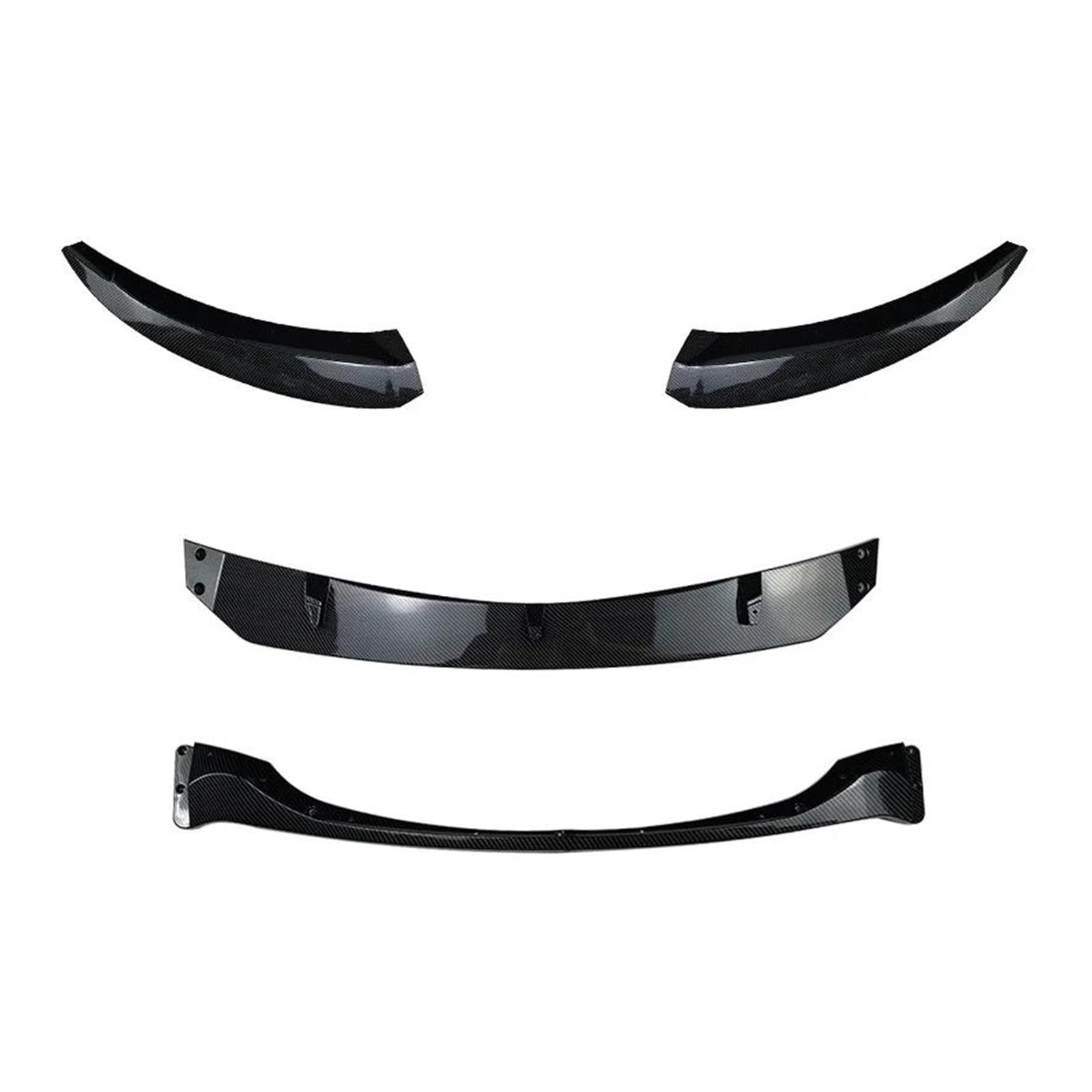 Frontgrill Zierleisten Streifen Auto Frontschürze Lip Body Kit Spoiler Für 1 Serie E82 E88 2008-2013 Stoßstange Canard Lip Splitter Diffusor Zubehör(Carbon Look) von PTHEN