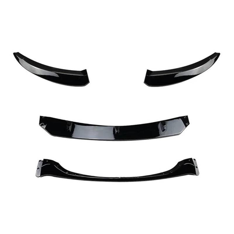 Frontgrill Zierleisten Streifen Auto Frontschürze Lip Body Kit Spoiler Für 1 Serie E82 E88 2008-2013 Stoßstange Canard Lip Splitter Diffusor Zubehör(Glossy Black) von PTHEN