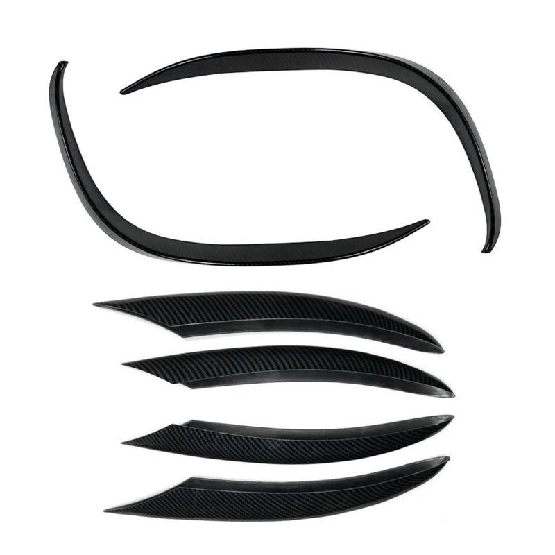 Frontgrill Zierleisten Streifen Frontschürze Spoiler Splitter Lufteinlass Grille Trim Abdeckung Für C Klasse W205 S205 C200 C260 2019-2021 Nebel Licht Streifen(Carbon Look,6 pcs) von PTHEN