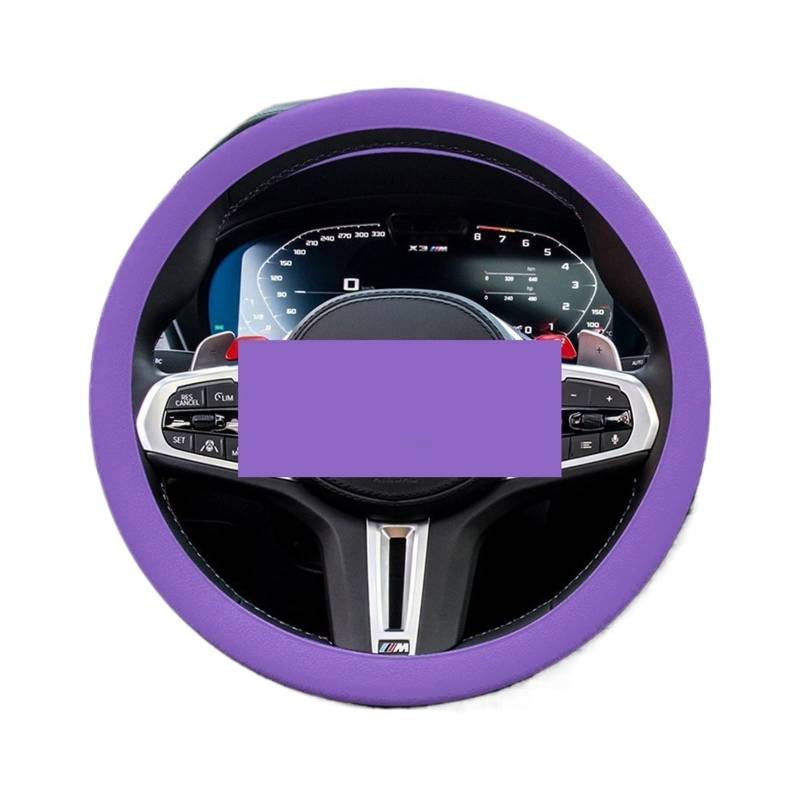 rutschfeste Lenkradabdeckung aus Silikon fürs Auto, D-förmige Lenkradbezüge mit elastischer Textur, Auto-Dekorationszubehör(Purple) von PTISXV