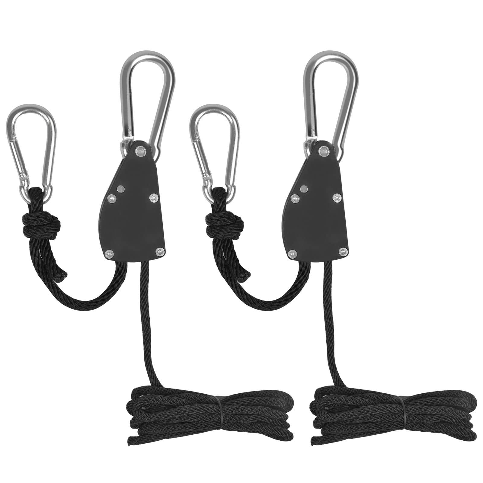 PTJJXA 2PCS Rope Seilratsche mit Haken, Seil Aufhänger mit Riemenscheibe, Ratsche Seil, Zelt Abspannseile 2,4m Lang, Zelt Führungsseil mit Einsteller, Camping Schnur Abspannseil, Heavy Duty Guy Ropes von PTJJXA