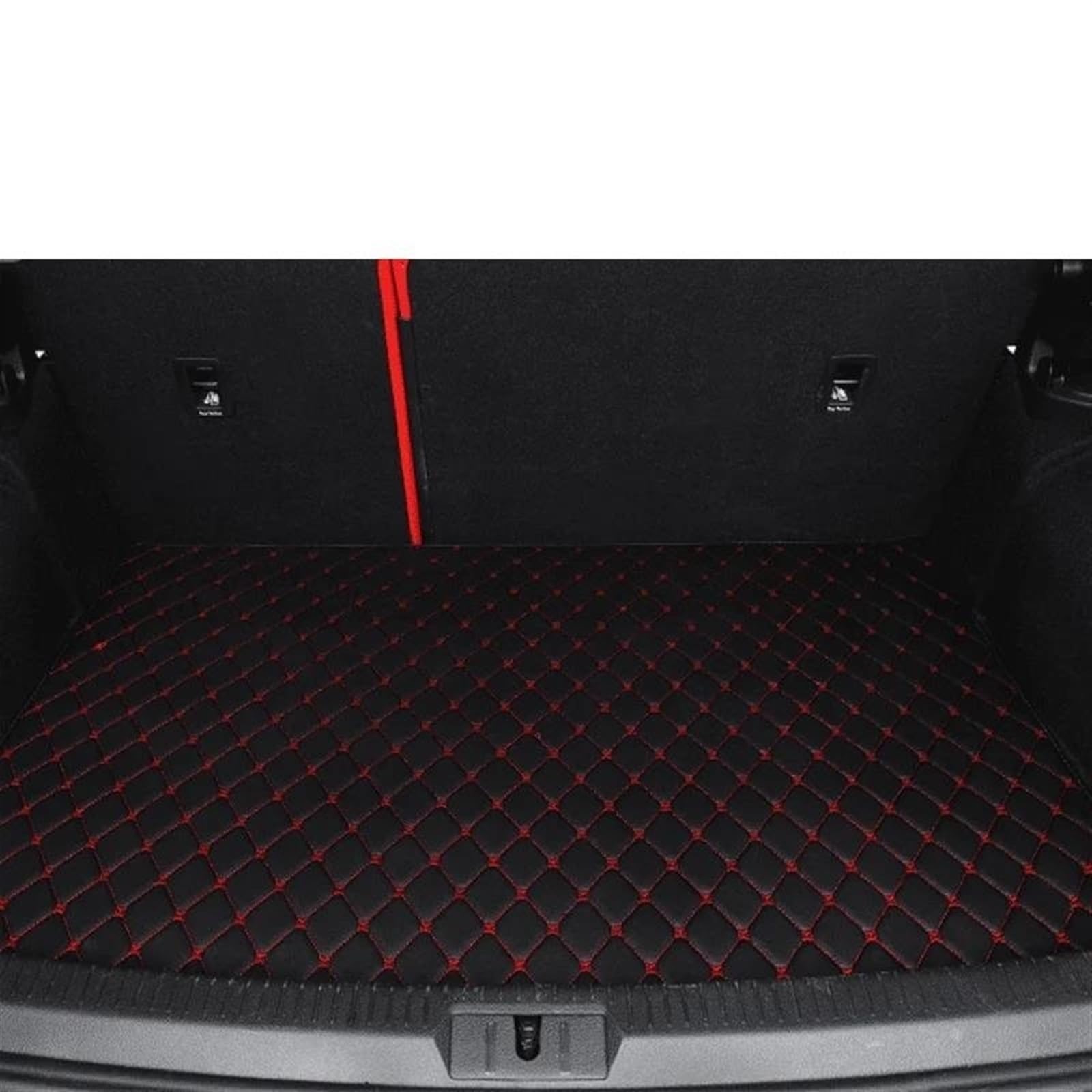 Auto Kofferraummatte Für Benz Für E Für Klasse Für W213 2017 2018 Kofferraum Matte Custom Car Zubehör Auto Innen Dekoration Kofferraum Teppich(Black-Red) von PTLYE