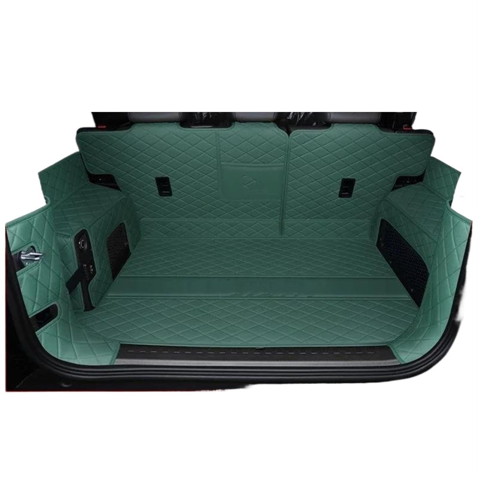 Auto Kofferraummatte Für Chery Für Jetour Für T2 2023 2024 Leder Stamm Matten Langlebige Cargo-Liner Boot Innen Abdeckung Auto Zubehör Kofferraum Teppich(Full Set Green) von PTLYE