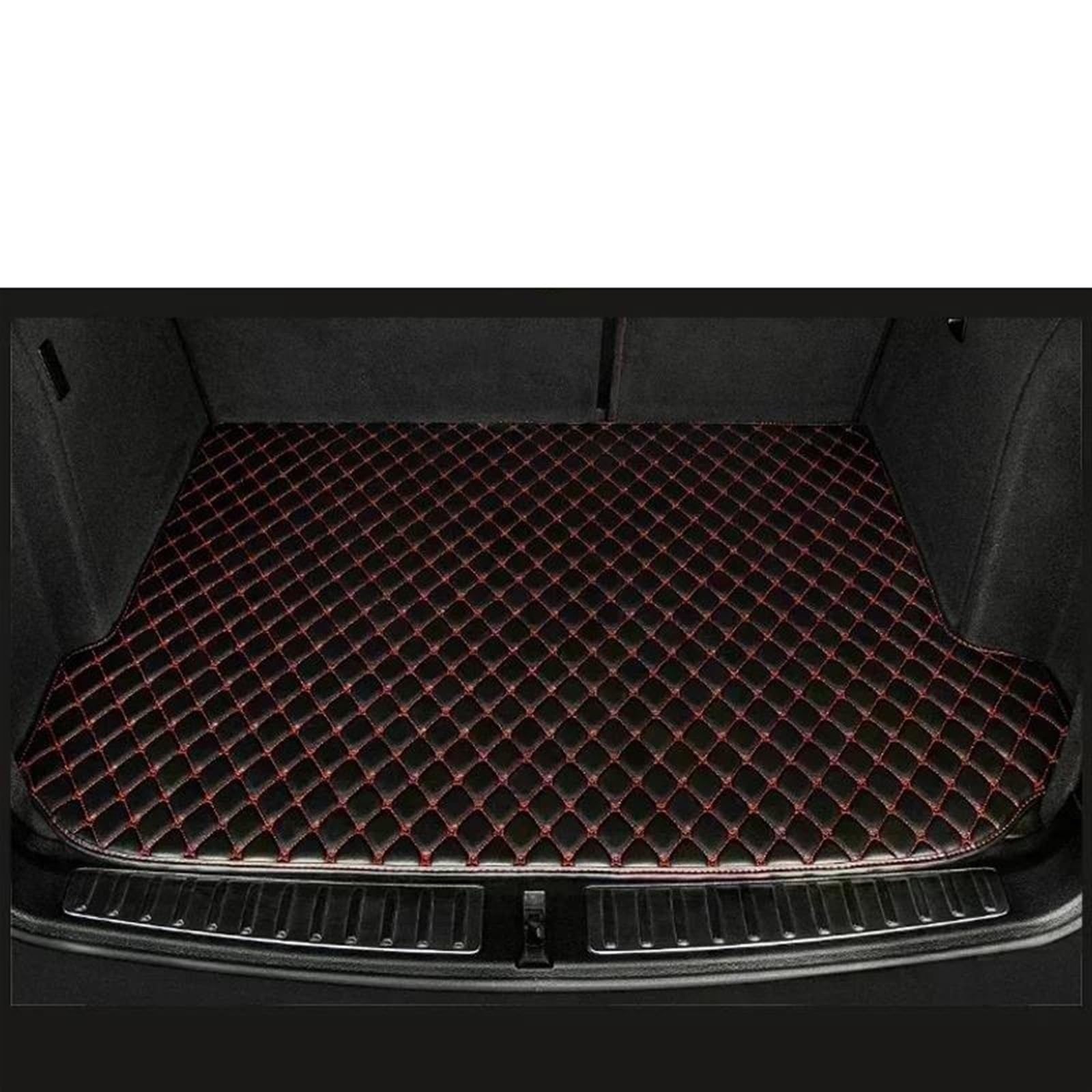 Auto Kofferraummatte Für Fit Für Jazz 2013 2012 2011 2010 2009 2008 Auto Stamm Matten Lagerung Schränke Cargo Liner Teppich Auto Innen Zubehör Kofferraum Teppich(Black with Red) von PTLYE