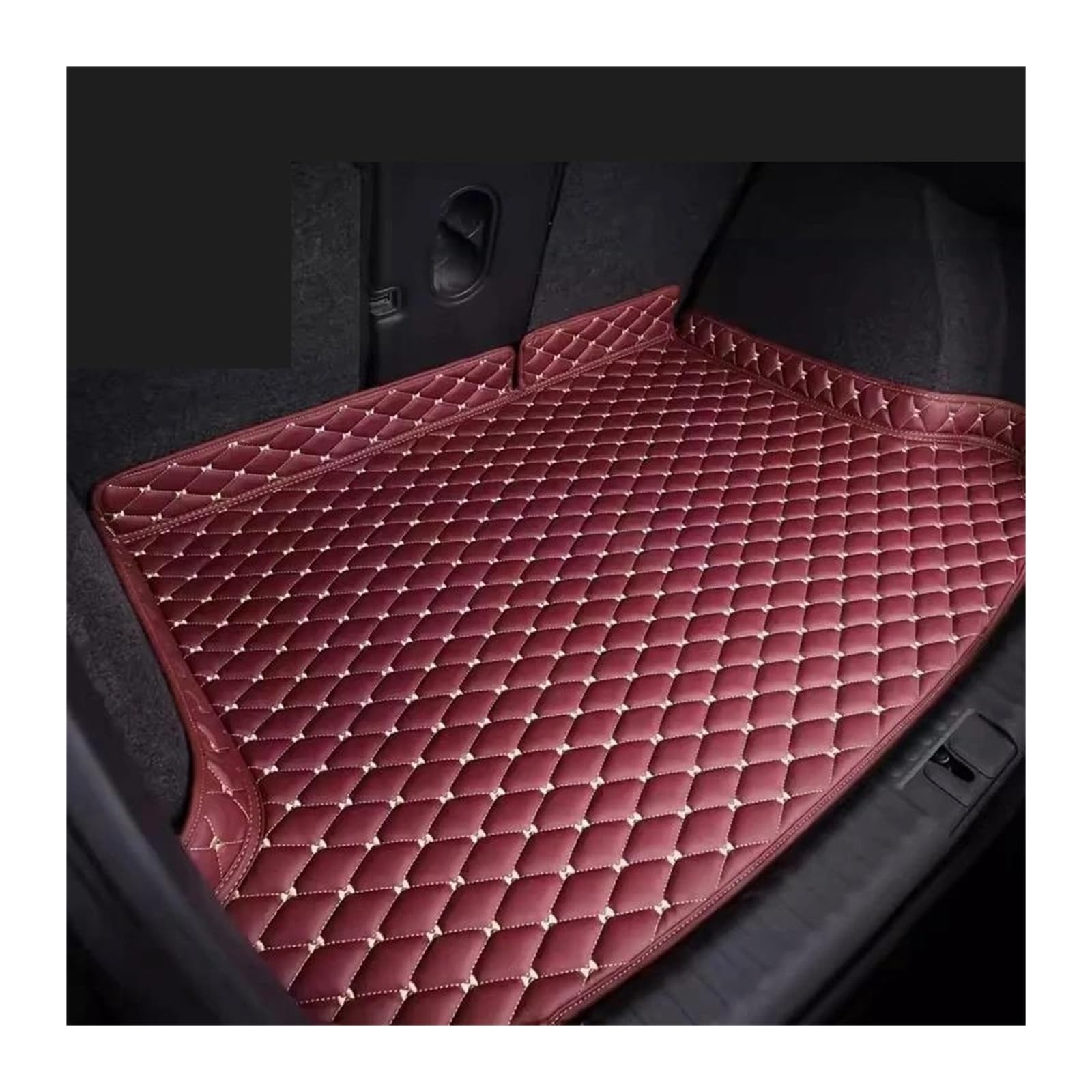 Auto Kofferraummatte Für Ford Für Fiesta Für Limousine 2009~2017 Auto Waren Innen Details Auto Zubehör Stamm Matten Stamm Boden Schutz Matte Kofferraum Teppich(Standard Wine Red) von PTLYE