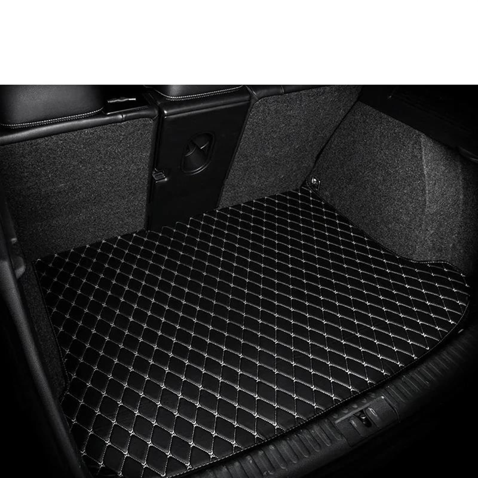 Auto Kofferraummatte Für Panamera 2010 2011 2012 2013 2014 2015 2016 Kofferraum Matte Cargo-Liner Teppich Innen Teile Zubehör Abdeckung Kofferraum Teppich(Black Beige Sigle) von PTLYE