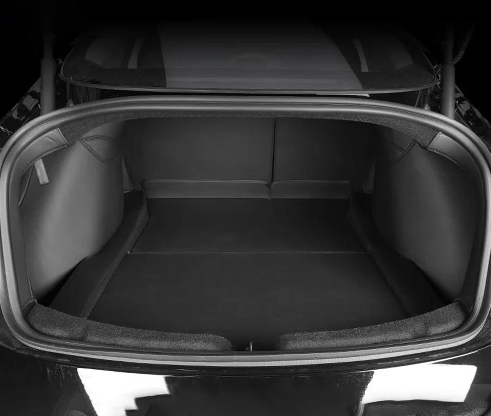 Auto Kofferraummatte Für Tesla Für Modell Für 3 Für Highland 2024 2018-2023 Für Leder Cargo Liners Stamm Matten Boot Teppich Schutz Kofferraum Teppich(M3 2024 Black) von PTLYE