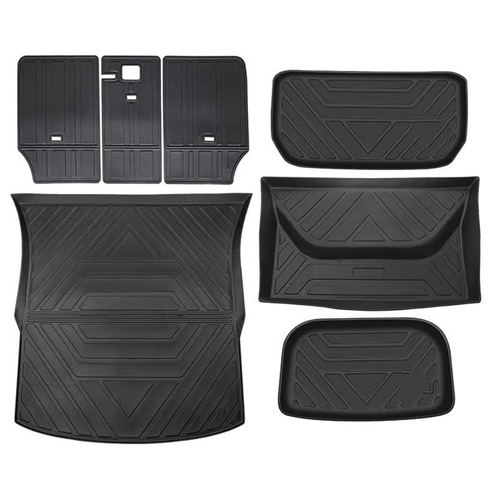 Auto Kofferraummatte Für Tesla Für Modell Für Y Matten Plain Für TPE Stamm Frunk Liner Fracht Unteres Fach Kofferraum Teppich & Sitz Zurück Protector Dirtyproof Coverer Kofferraum Teppich(Cargo 5 Kits von PTLYE