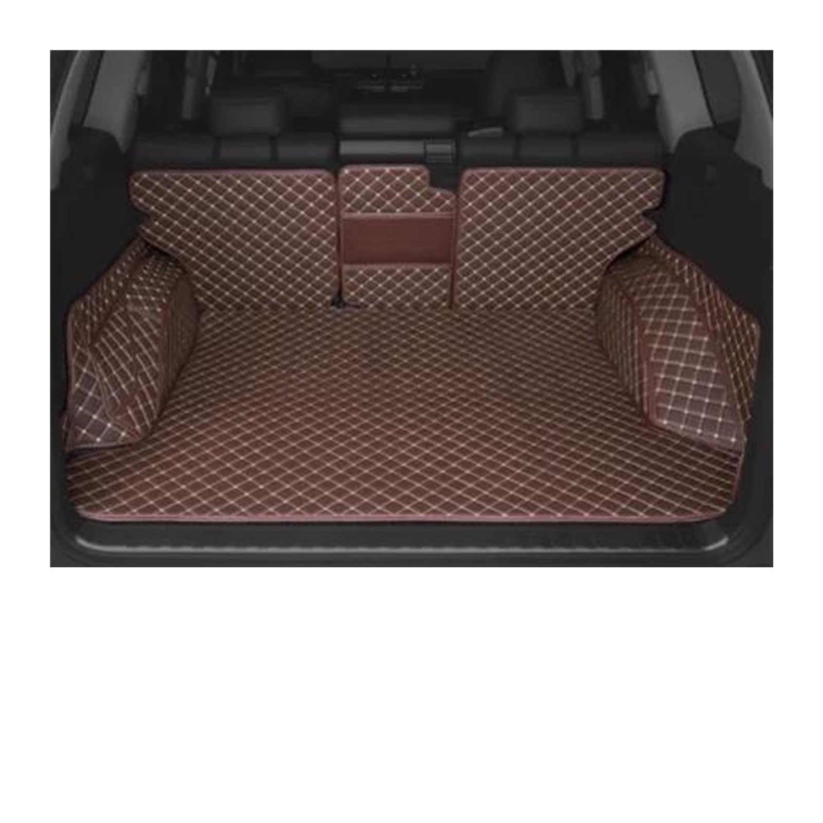 Auto Kofferraummatte Für Toyota Für Prado 150 2010 2011 2012 2013 2017 2018 Kofferraum Matte Anti Schmutzig Schutz Tablett Cargo Liner Zubehör Styling Kofferraum Teppich(Coffee) von PTLYE