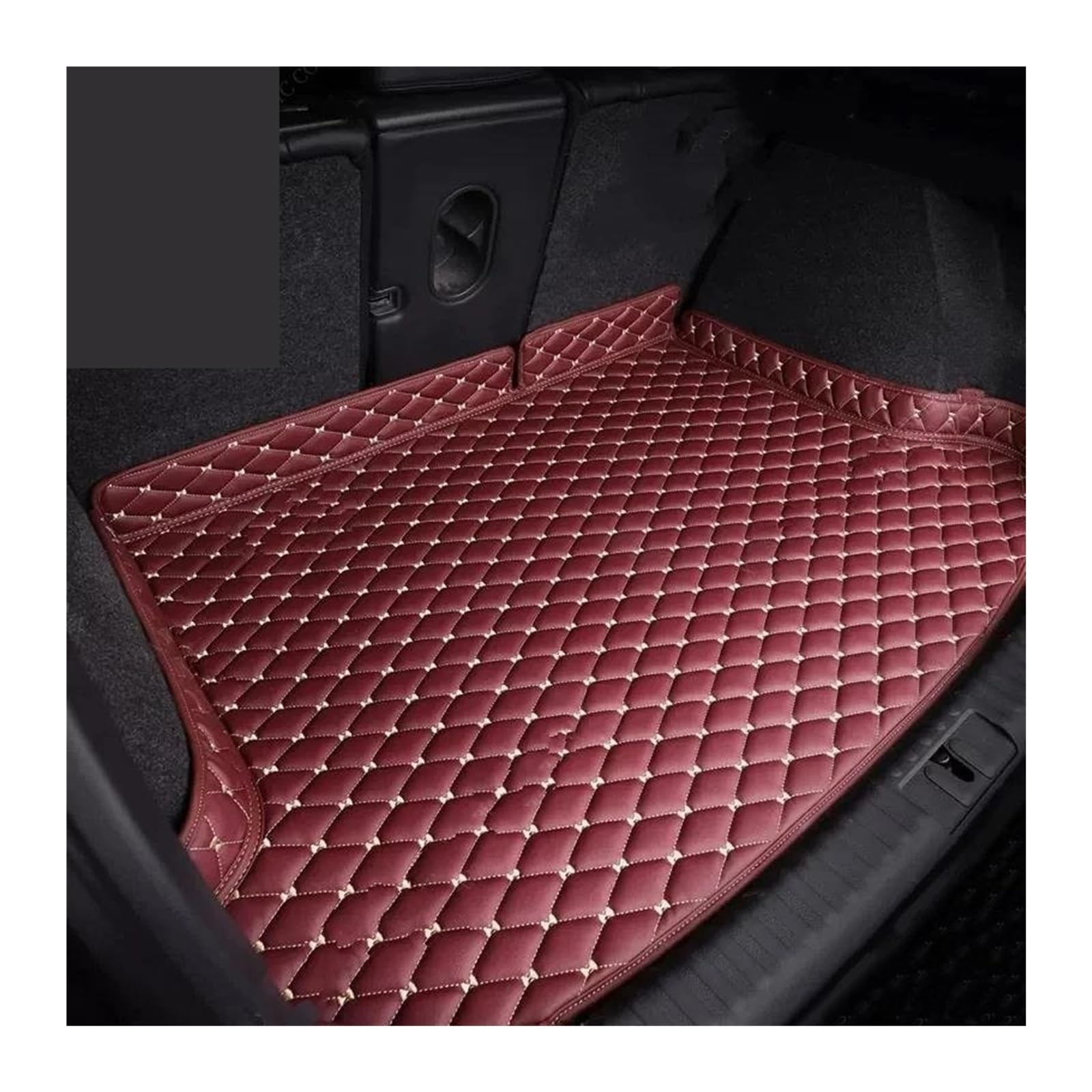 Auto Kofferraummatte Für Toyota Für RAV4 2020 2021 2022 2023 2024 Kofferraum Matte wasserdichte Cargo-Liner Boot Teppiche Auto Zubehör Kofferraum Teppich(Wine Red) von PTLYE