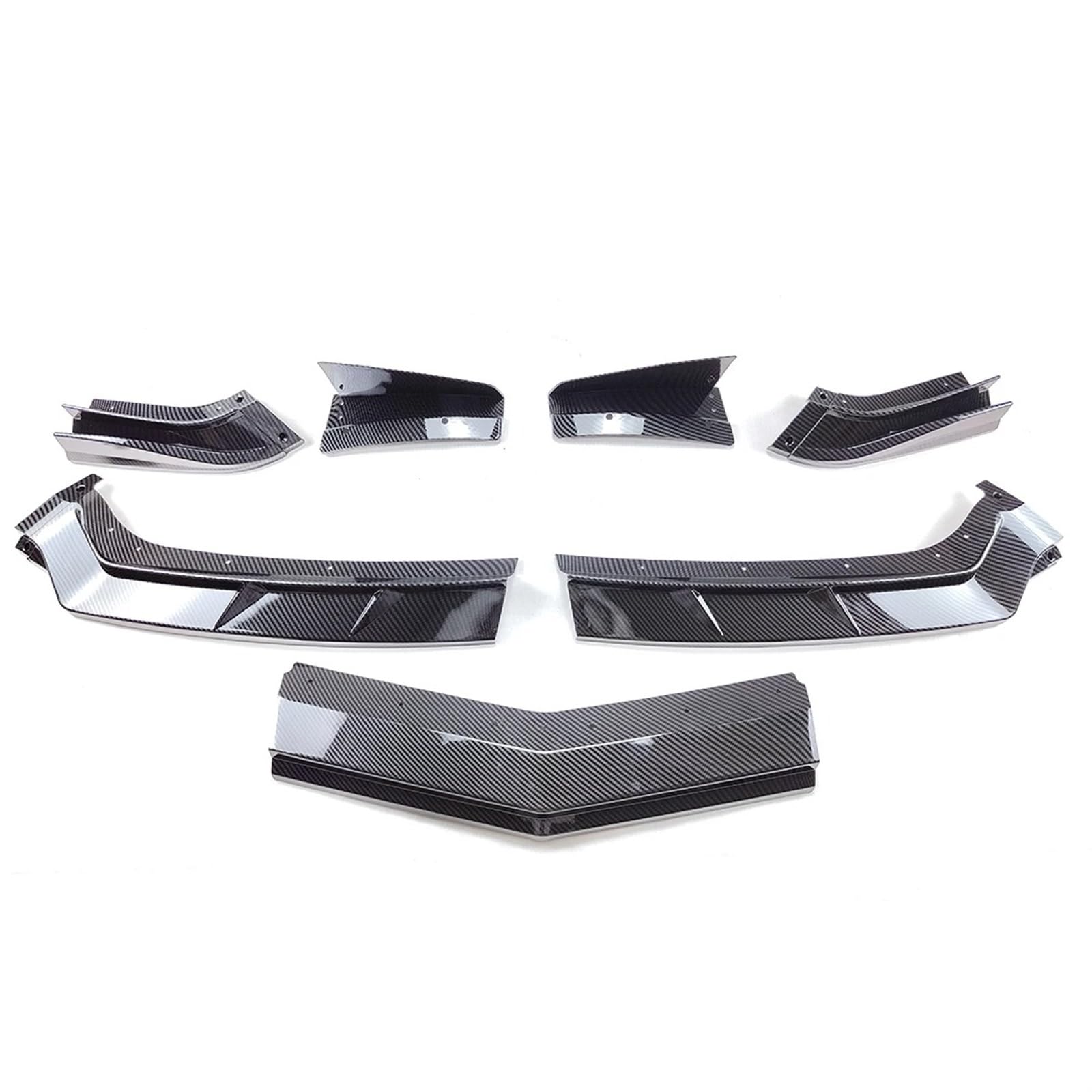 Frontspoilerlippe Spoiler Für Chevrolet Für Corvette C8 Z51 Für STG 2020-2023 2 Tür Auto Vorderen Stoßfänger Lip Spoiler Splitter Carbon Faser Stil ZR1 Stil Auto Frontlippe Frontspoiler(Carbon Fiber S von PTLYE