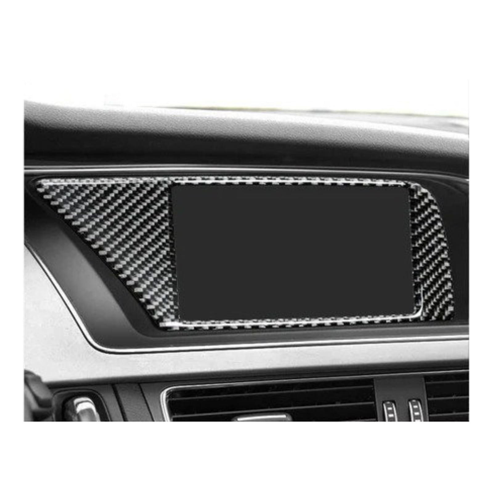 Für A4 Für A5 Für B8 Für Q5 Real Carbon Fiber Auto Navigation Klimaanlage CD Bedienfeld LHD RHD Aufkleber Innen Zubehör Auto Zentrale Abdeckung Trim Aufkleber(J) von PTLYE