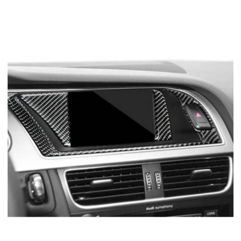 Für A4 Für A5 Für B8 Für Q5 Real Carbon Fiber Auto Navigation Klimaanlage CD Bedienfeld LHD RHD Aufkleber Innen Zubehör Auto Zentrale Abdeckung Trim Aufkleber(M) von PTLYE