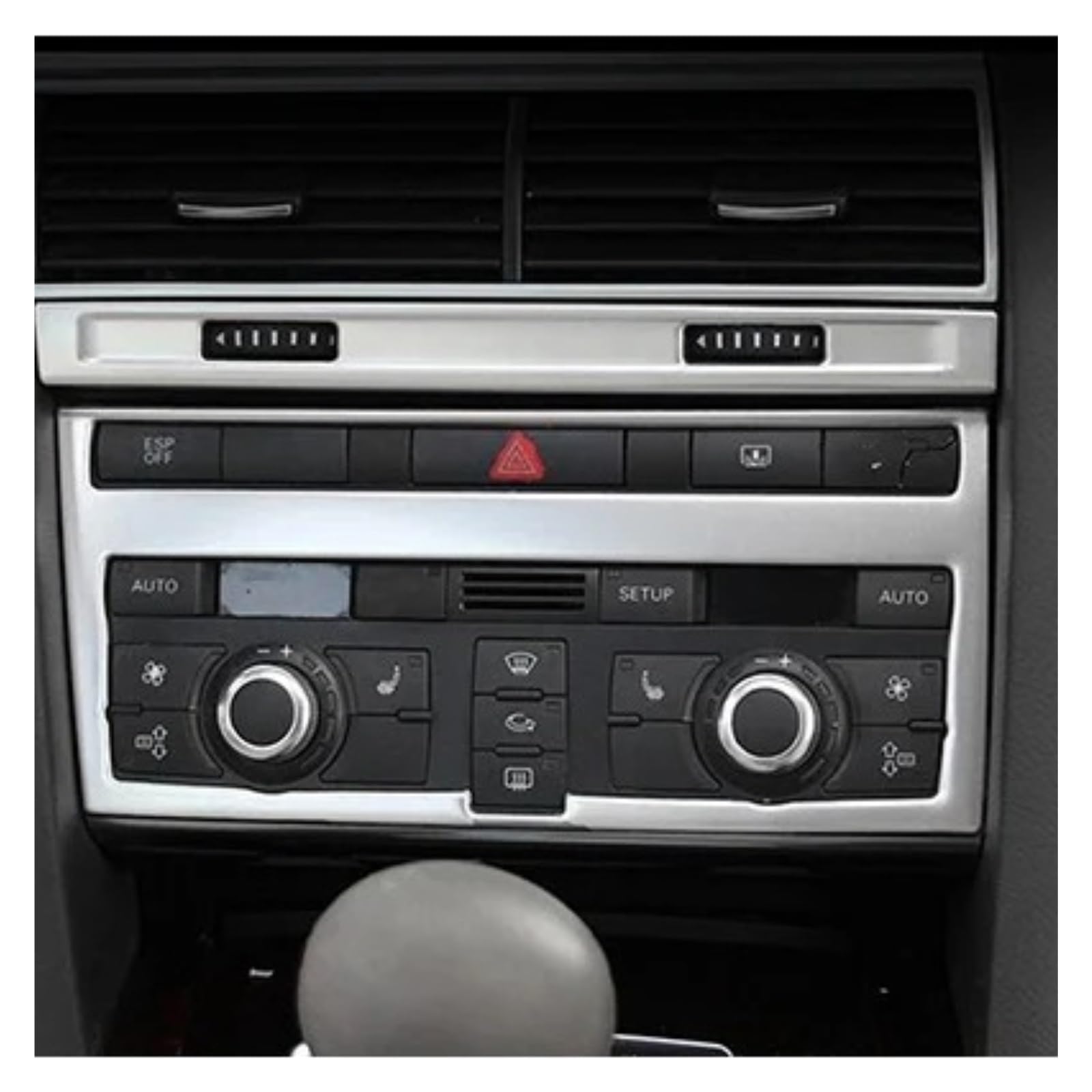 Für A6 Für C5 Für C6 Zentrale Steuerung Getriebe Shift Panel Multimedia Tasten Handauflage Auto Abdeckungen Aufkleber Trim Zubehör Auto Styling Auto Zentrale Abdeckung Trim Aufkleber(B Model Silver) von PTLYE