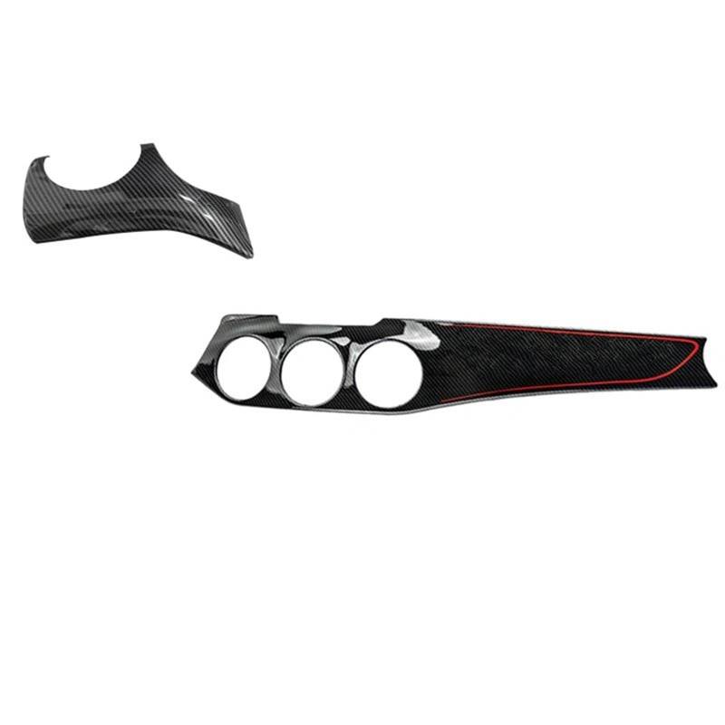 Für Benz Für CLA 250 W117 Für GLA220 Für AMG Für CLA 45Air Outlet Abdeckung Instrument Trim Streifen Zentrale Bedienfeld Instrument Panel Trim Auto Zentrale Abdeckung Trim Aufkleber(Black Red 2) von PTLYE