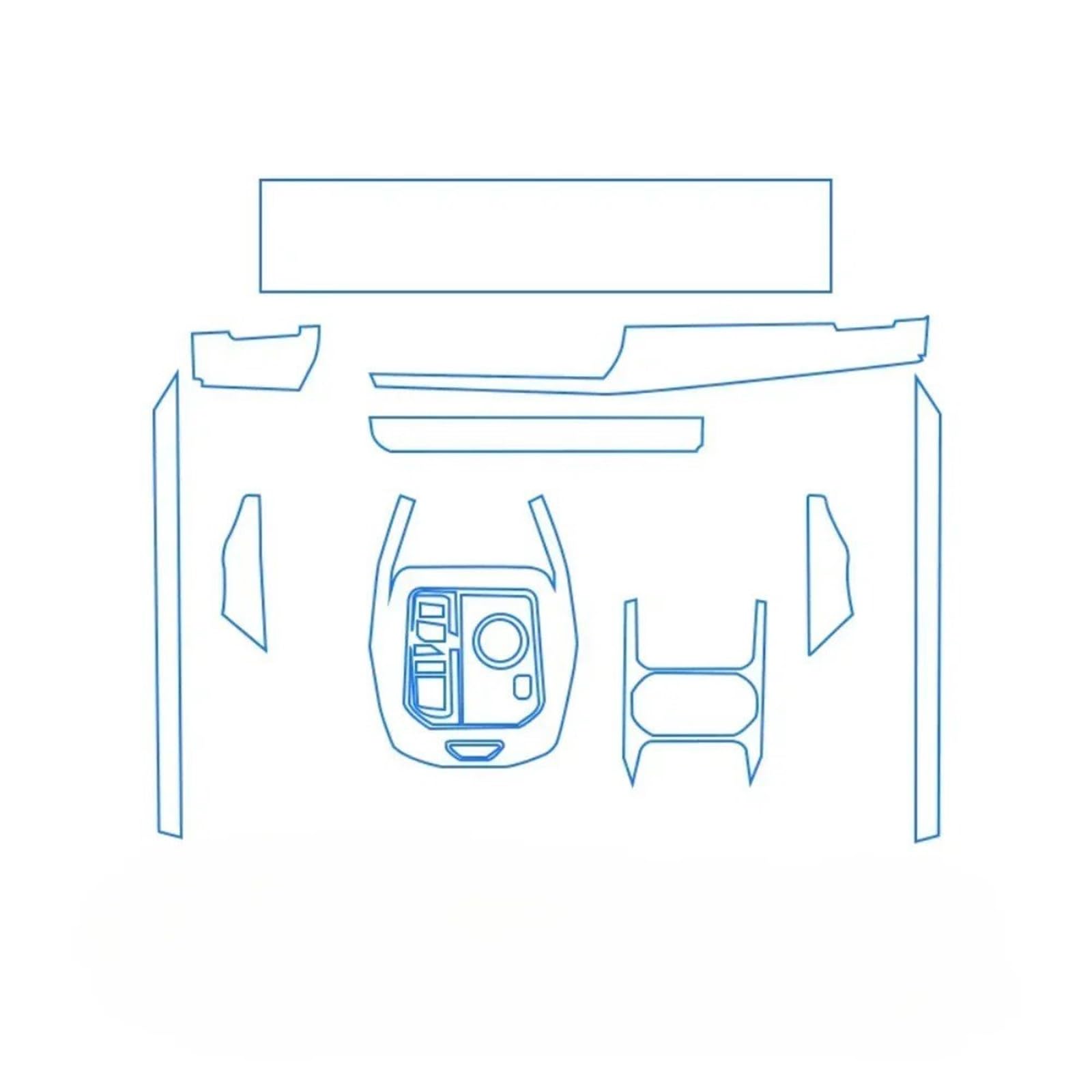 Für Serie 5 G60 2024 Zubehör Innenfolie Transparente TPU PPF Getriebeverkleidung Mittelkonsole Anti-Kratz-Schutzaufkleber Auto Zentrale Abdeckung Trim Aufkleber(A) von PTLYE