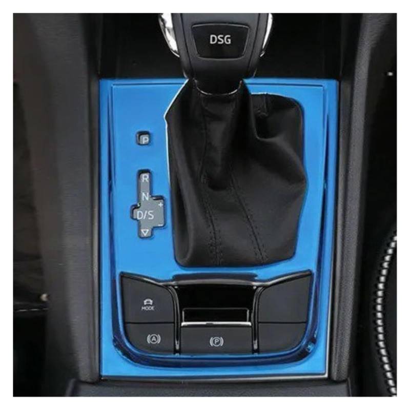 Für Skoda Für Karoq 2023 2024 Zubehör Zentrale Steuerung Schalthebel Rahmen Trim Abdeckung Aufkleber Innen Dash Dekoration Control Panel Auto Zentrale Abdeckung Trim Aufkleber(Blue) von PTLYE