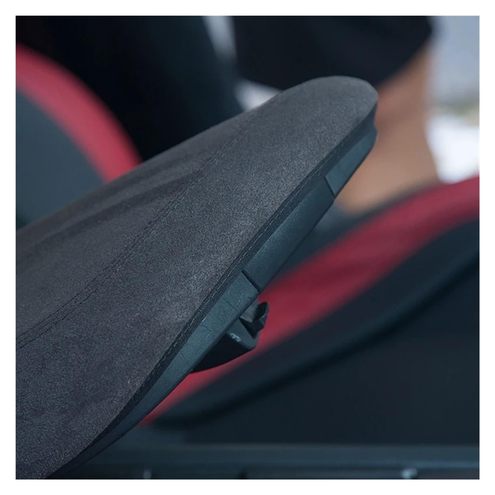 Für Toyota Für Camry Für XV70 2023 2022 2021 2020 2019 2018 Zentrale Steuerung Armlehne Box Schutzhülle Zubehör Leder Pad Auto Zentrale Abdeckung Trim Aufkleber(Suede Black Thread) von PTLYE