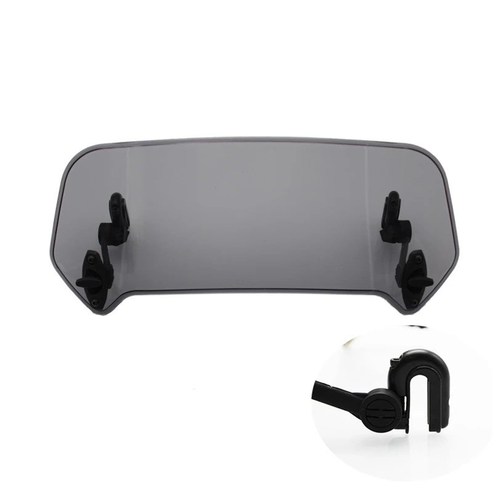 Für Universal Motorrad Risen Einstellbare Wind Bildschirm Verlängerung Windschutzscheibe Spoiler Air Deflektor Motorrad Frontscheibe Windschild(B Large Smoked) von PTLYE