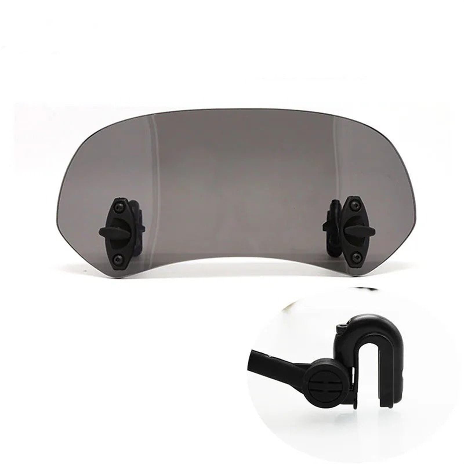 Für Universal Motorrad Risen Einstellbare Wind Bildschirm Verlängerung Windschutzscheibe Spoiler Air Deflektor Motorrad Frontscheibe Windschild(B Small Smoked) von PTLYE