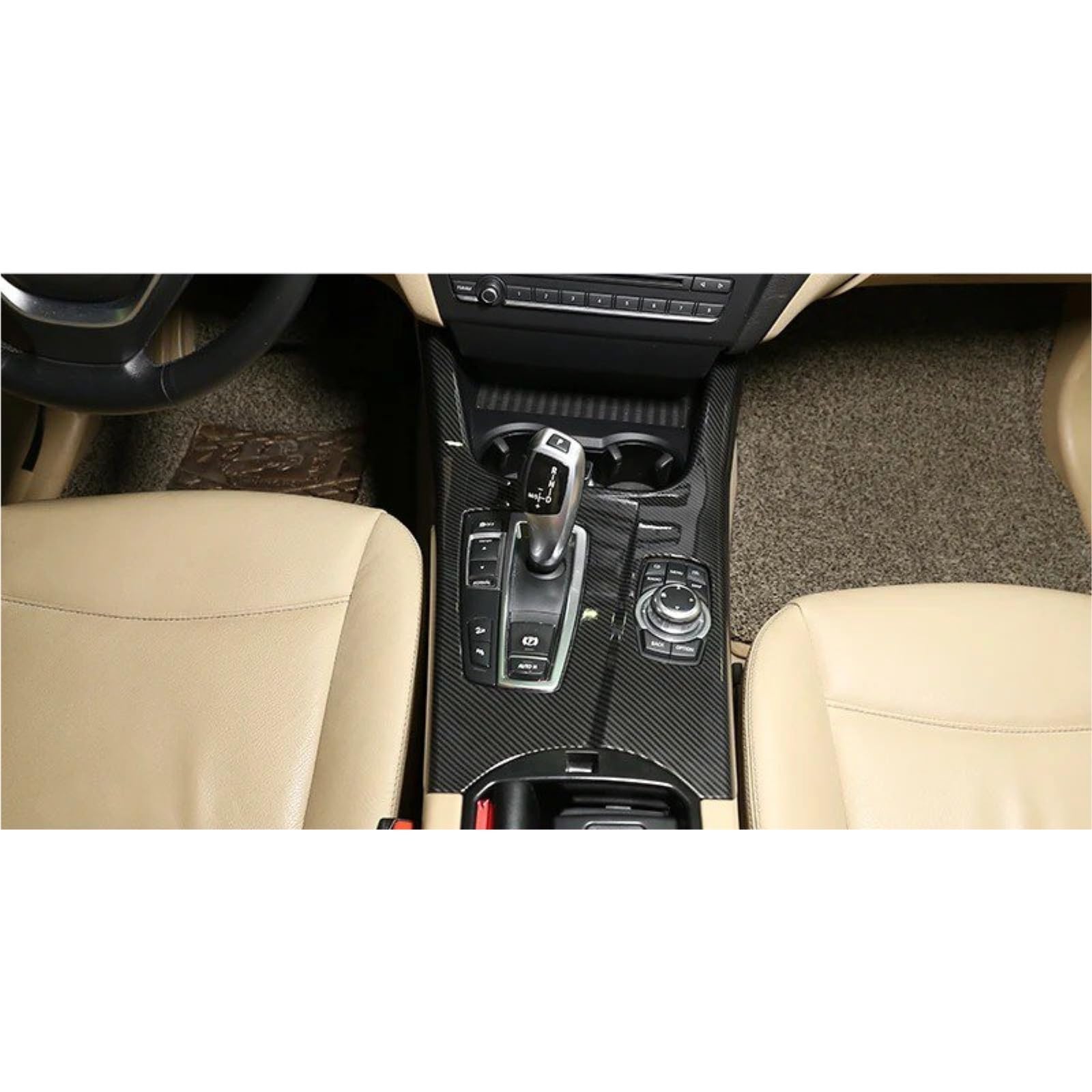 Für X3 F25 Für X4 F26 LHD Und RHD Zubehör ABS Carbon Faser Stil Auto Center Control Getriebe Shift Panel Abdeckung Aufkleber Trim Auto Zentrale Abdeckung Trim Aufkleber(LHD Carbon Fiber) von PTLYE