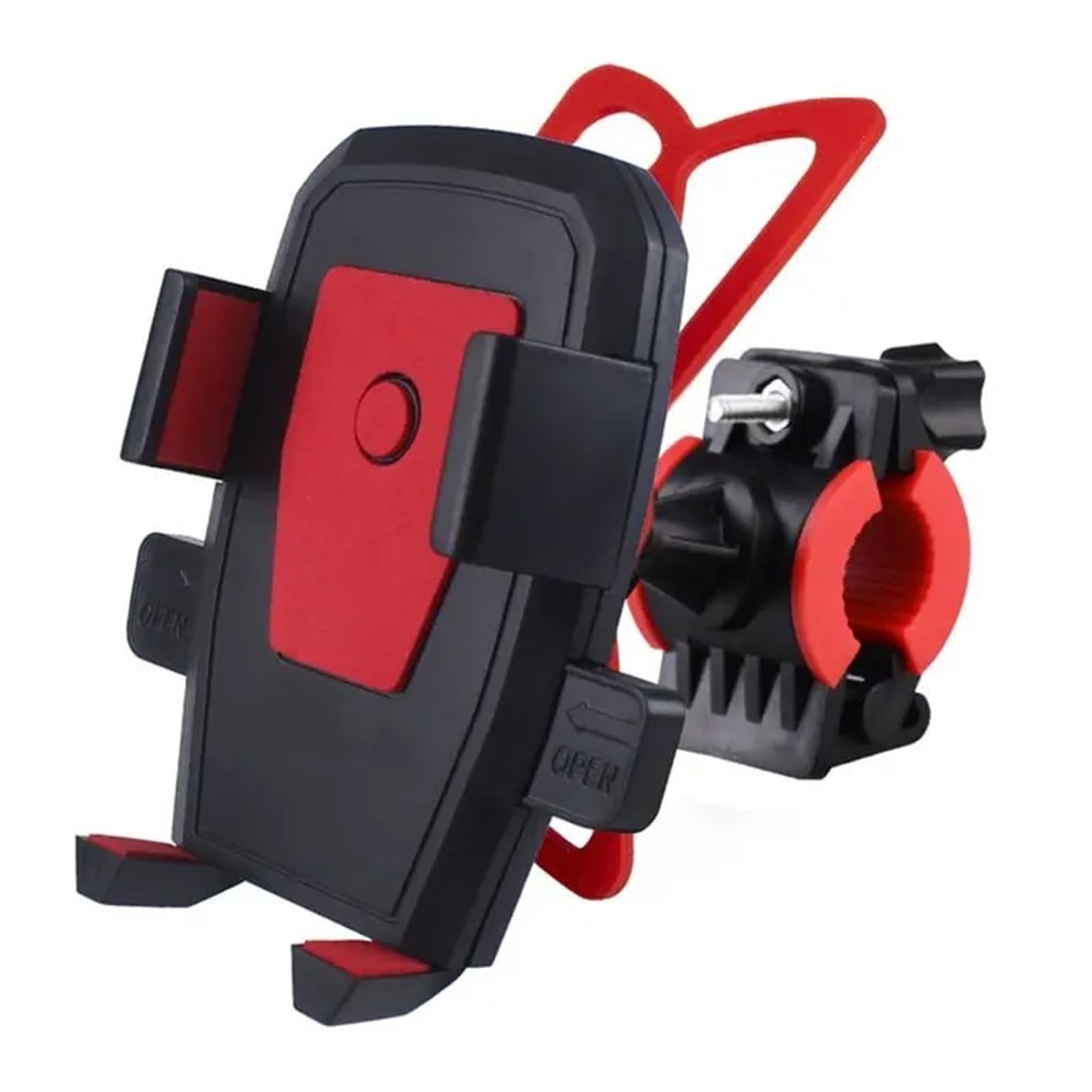 Handyhalterung Fahrrad Motorrad Universal Telefon Halter Stehen Auto Lock Handy Halter Motor Bike Lenker Clip Ständer GPS Halterung Handyhalter Motorrad(Red) von PTLYE