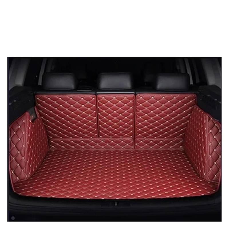 Kofferraummatten Auto Für Benz Für CLS 250d 350 400 500 W218 2010-2017 wasserdichte Cargo-Liner Boot Teppiche Spezielle Auto Stamm Matten Kofferraum Schutzmatten(Black with red) von PTLYE