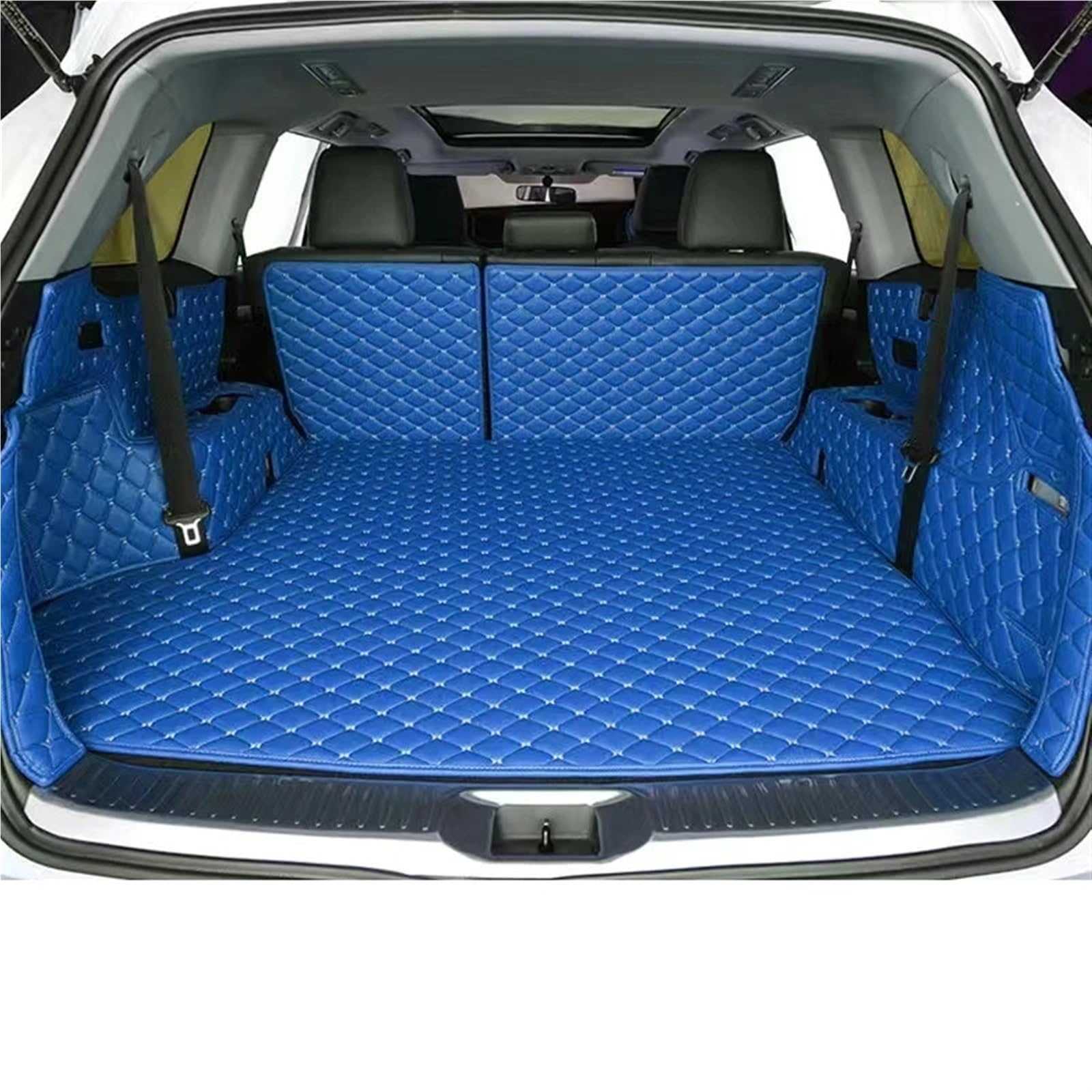 Kofferraummatten Auto Für Chevrolet Für Captiva 2014-2017 Vollständige Abdeckung Leder Auto Innen Zubehör Styling Anti-Slip Wasserdicht8 Kofferraum Matte Kofferraum Schutzmatten(Color 14) von PTLYE