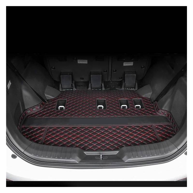 Kofferraummatten Auto Für GAC Für Trumpchi Für M8 GM8 2023 2024 Cargo-Liner Anti-schmutzig Schutz Hinten Teppich Abdeckung Pads Zubehör Auto Stamm Pad Kofferraum Schutzmatten(Main Pad-Black red) von PTLYE