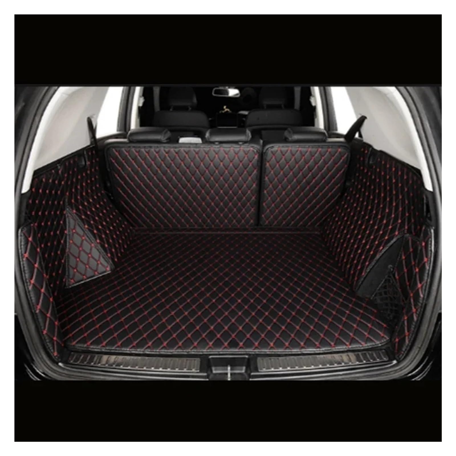 Kofferraummatten Auto Für Genesis GV70 2020 2021 2022 2023 Auto Autos Zubehör Boot Pads Cargo-Liner Teppich Kofferraum Matte Kofferraum Schutzmatten(Black with red) von PTLYE