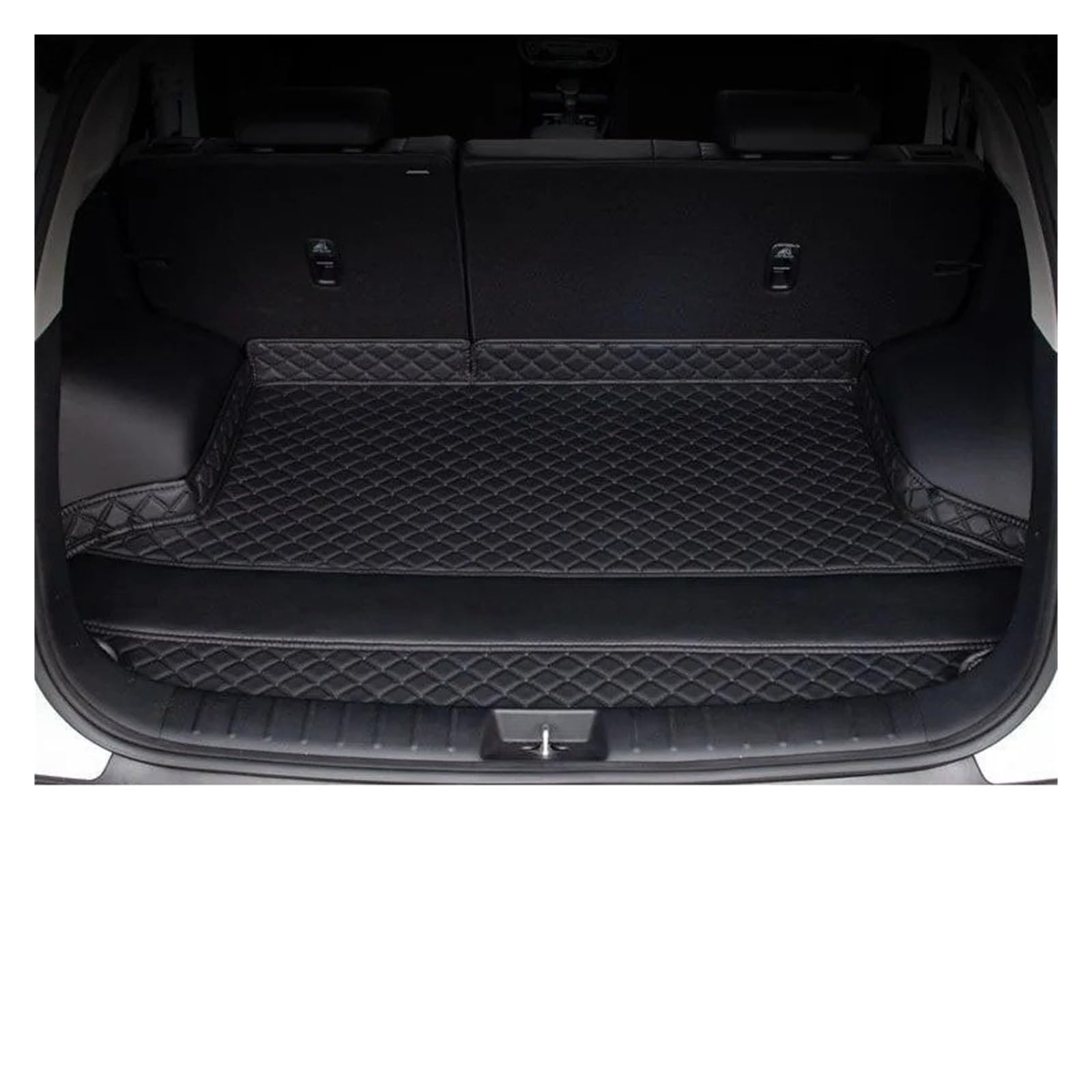 Kofferraummatten Auto Für Haval H3 2024 2025 Zubehör Auto Kofferraum Matte Hinten Stamm Liner Cargo Leder Fach Schutz Zubehör Matten Kofferraum Schutzmatten(C-Black) von PTLYE