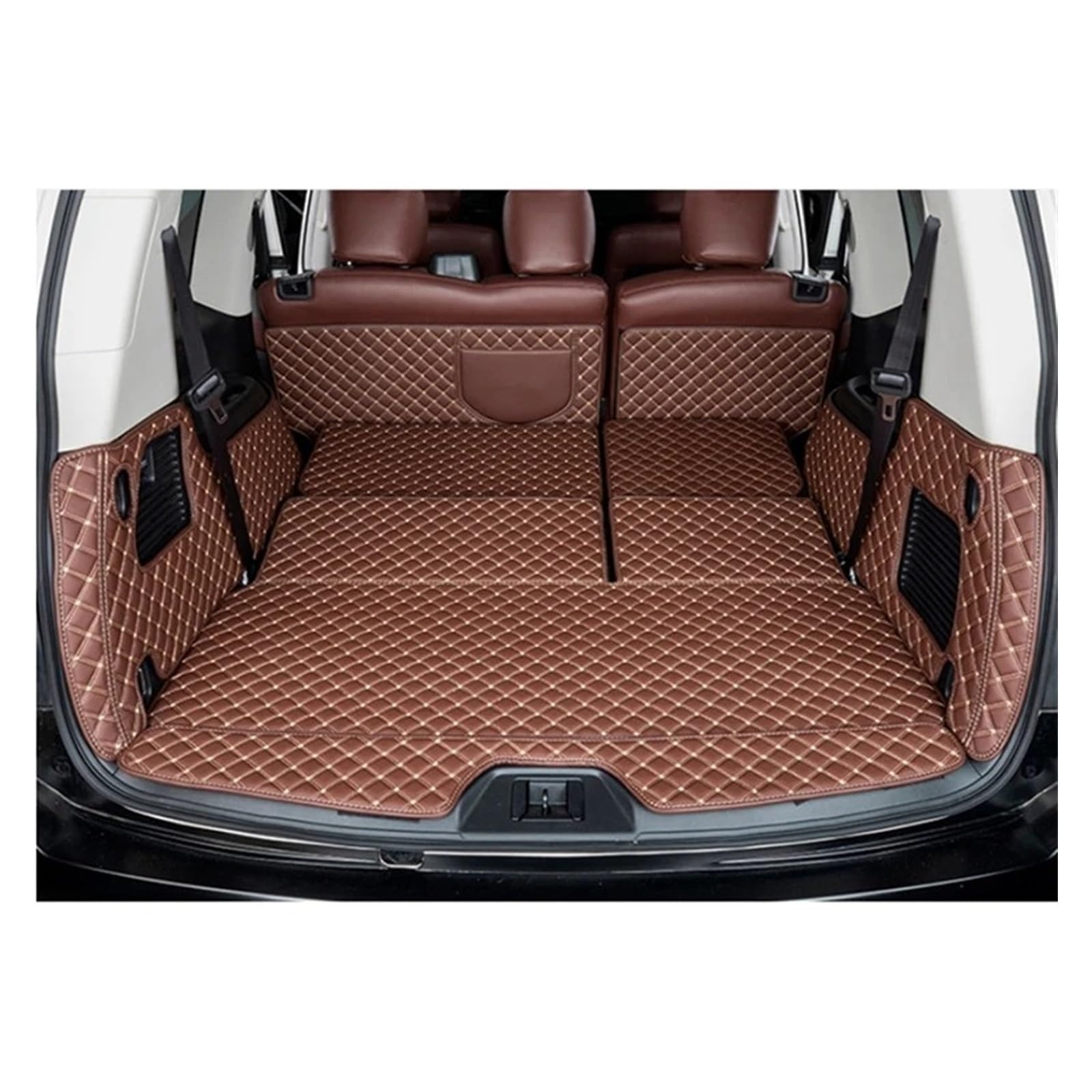 Kofferraummatten Auto Für Infiniti QX80 7 8 Sitze 2013-2022 Langlebige Cargo Liner Kofferraum Teppiche Abdeckung Für Für Spezielle Auto Stamm Matten Kofferraum Schutzmatten(1-Full Cover) von PTLYE