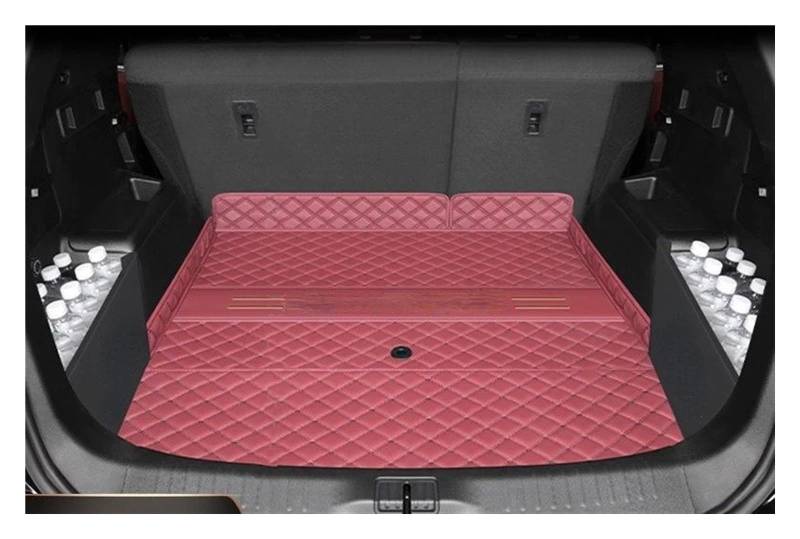 Kofferraummatten Auto Für Jetour X70 Für Plus 2023 Leder Langlebige Cargo-Liner Boot Teppiche Hinten Innen Dekoration Stamm Matte Zubehör Kofferraum Schutzmatten(Main Pad Red) von PTLYE