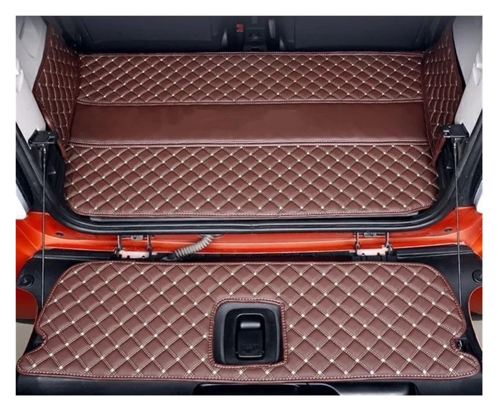 Kofferraummatten Auto Für Smart Für Fortwo C 453 2014 2015 2016 2017 2018 2019 Cargo-Liner Boot Teppich Lagerung Pad Auto Zubehör Auto Stamm Matten Kofferraum Schutzmatten(Coffee) von PTLYE