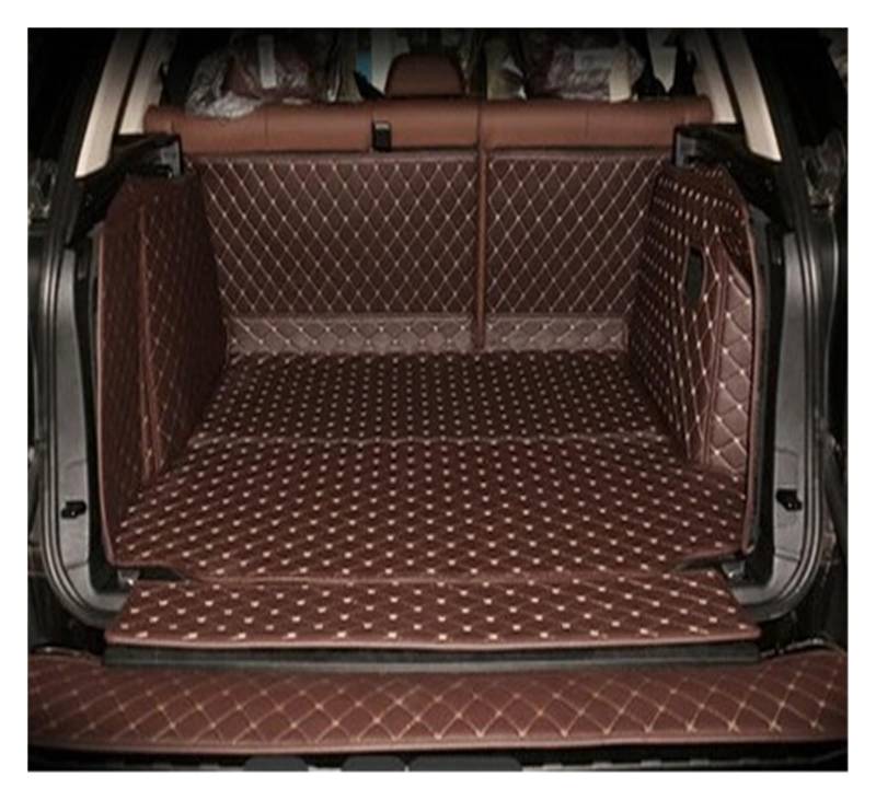 Kofferraummatten Auto Für X5 5 Sitze F15-2014 Auto-Reisemarke Spezielle Kofferraummatten Langlebige wasserdichte Kofferraum-Teppiche Cargo-Liner Kofferraum Schutzmatten(Brown) von PTLYE