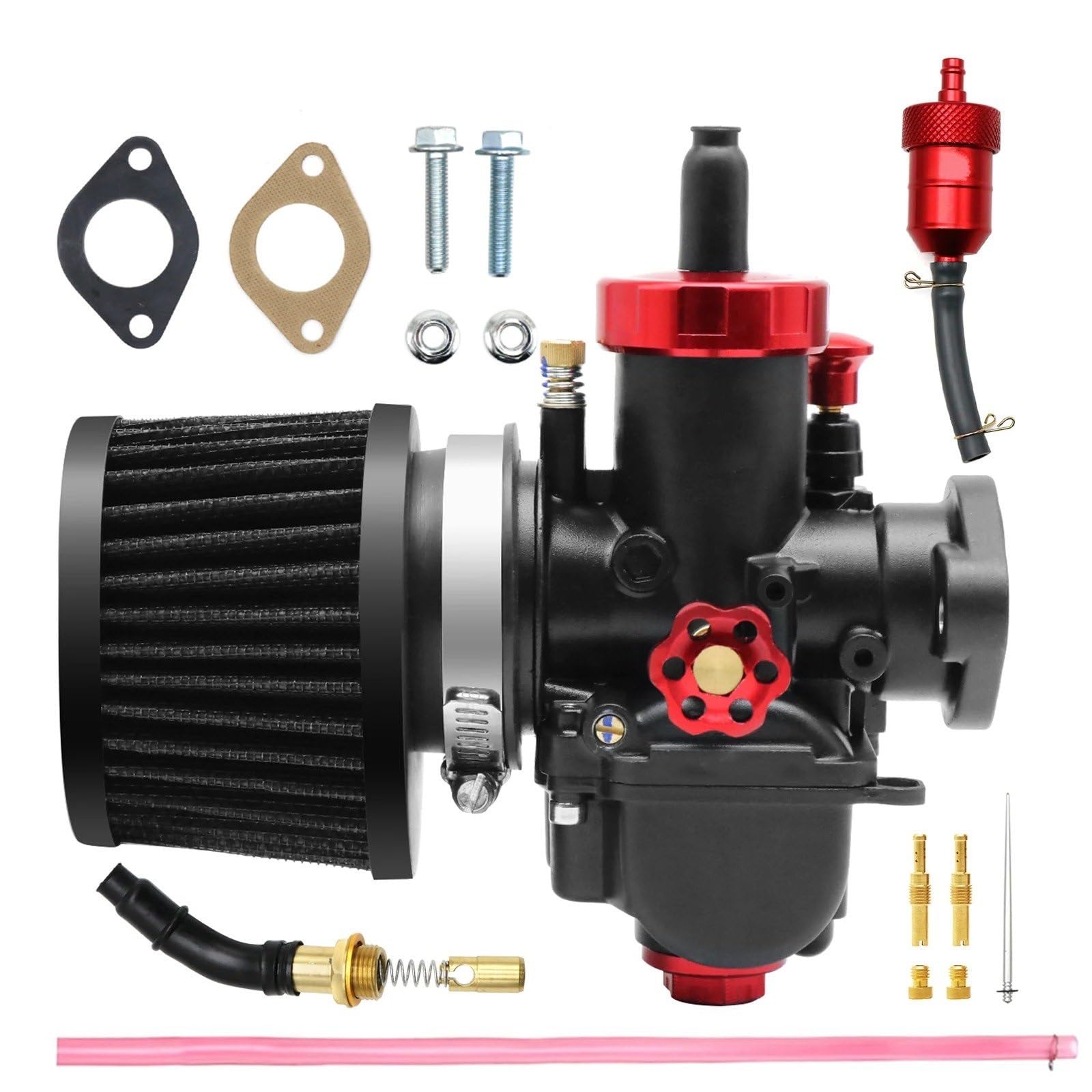 Moto Vergaser Für PE17 Für PE19 Für PE22 Für PE24 Für PE26 Für PE28 Flanschvergaser Mit Power Jet Für 50 100cc 125cc 250cc Racing Motorrad Vergaser Carb(17mm) von PTLYE