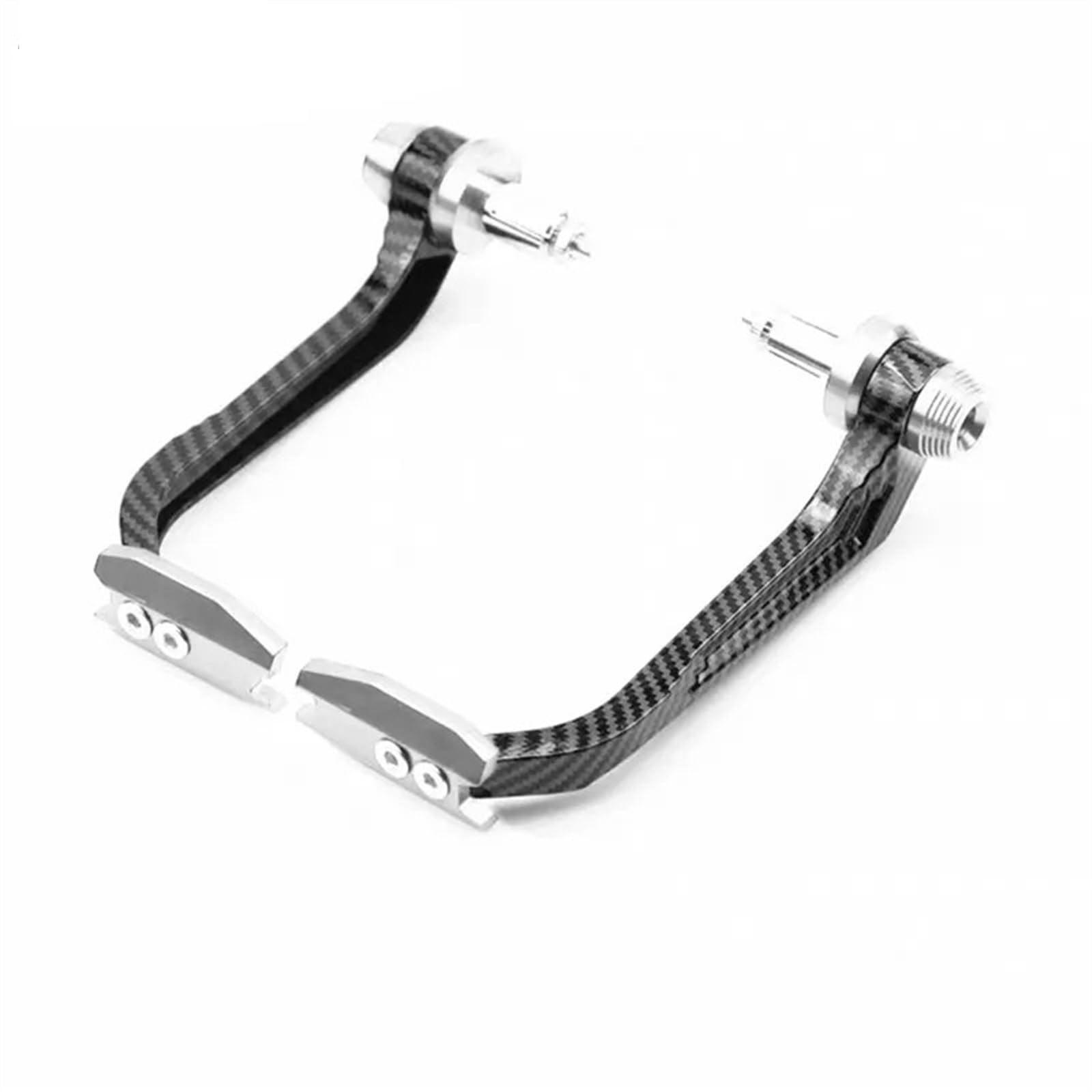 Motorrad-Lenkerhandschützer Universal Motorrad 17-22mm Lenker Handschutz Aluminium Legierung Falling Protector 6 Farbe Hand Schutz Handprotektoren Motorrad(Carbon-Silver) von PTLYE