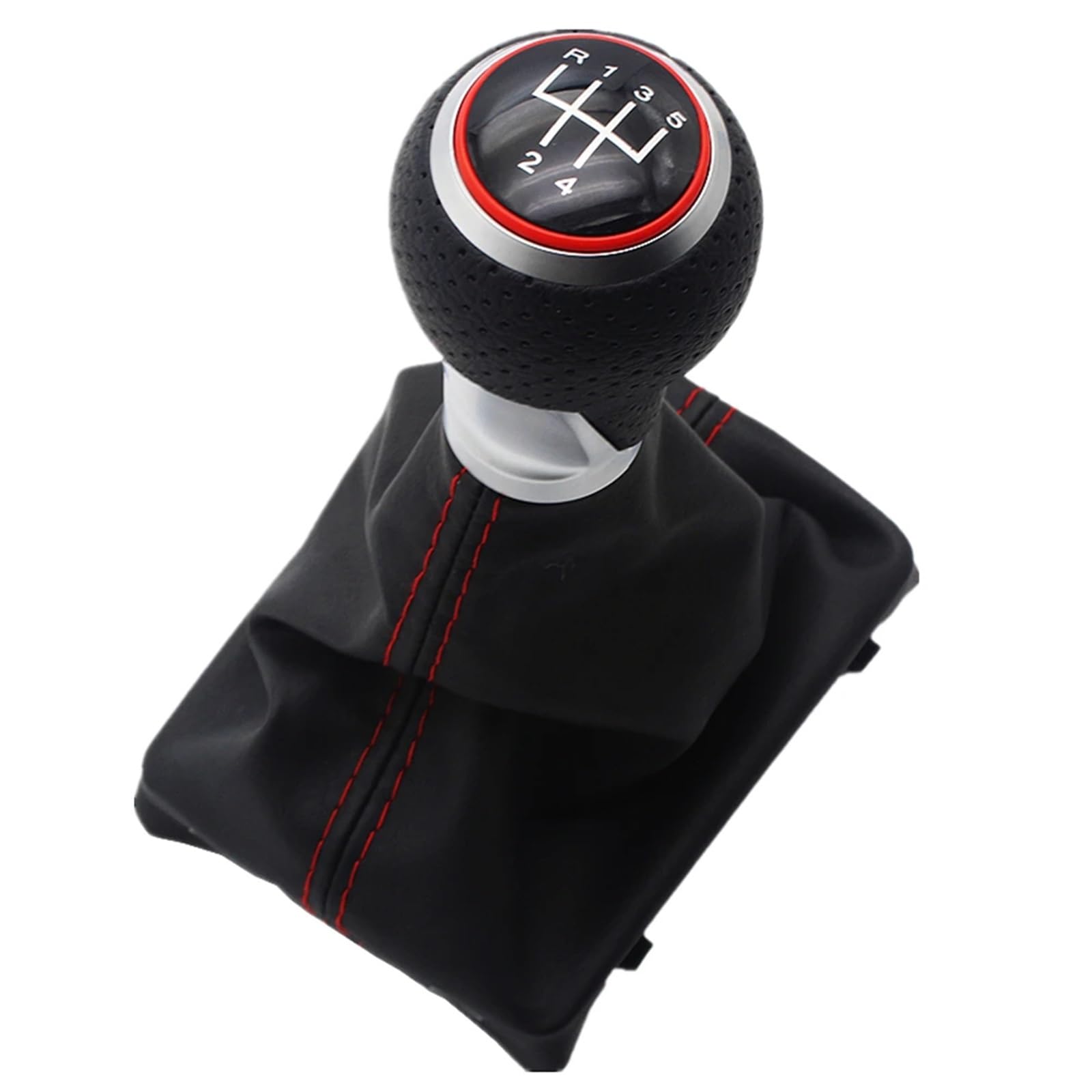 Schaltknauf Für A6 C6 2004 2005 2006 2007 2008 2009 2010 2011 2012 5/6 Gang Schaltknauf Mit PU Lederknopf Gear Shift Knob(5 Speed knob Boot) von PTLYE