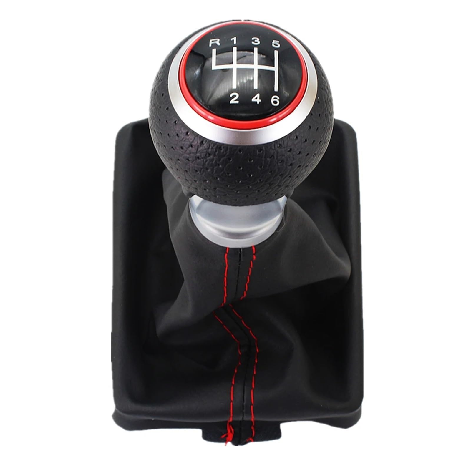 Schaltknauf Für A6 C6 2004 2005 2006 2007 2008 2009 2010 2011 2012 5/6 Gang Schaltknauf Mit PU Lederknopf Gear Shift Knob(6 Speed knob Boot) von PTLYE