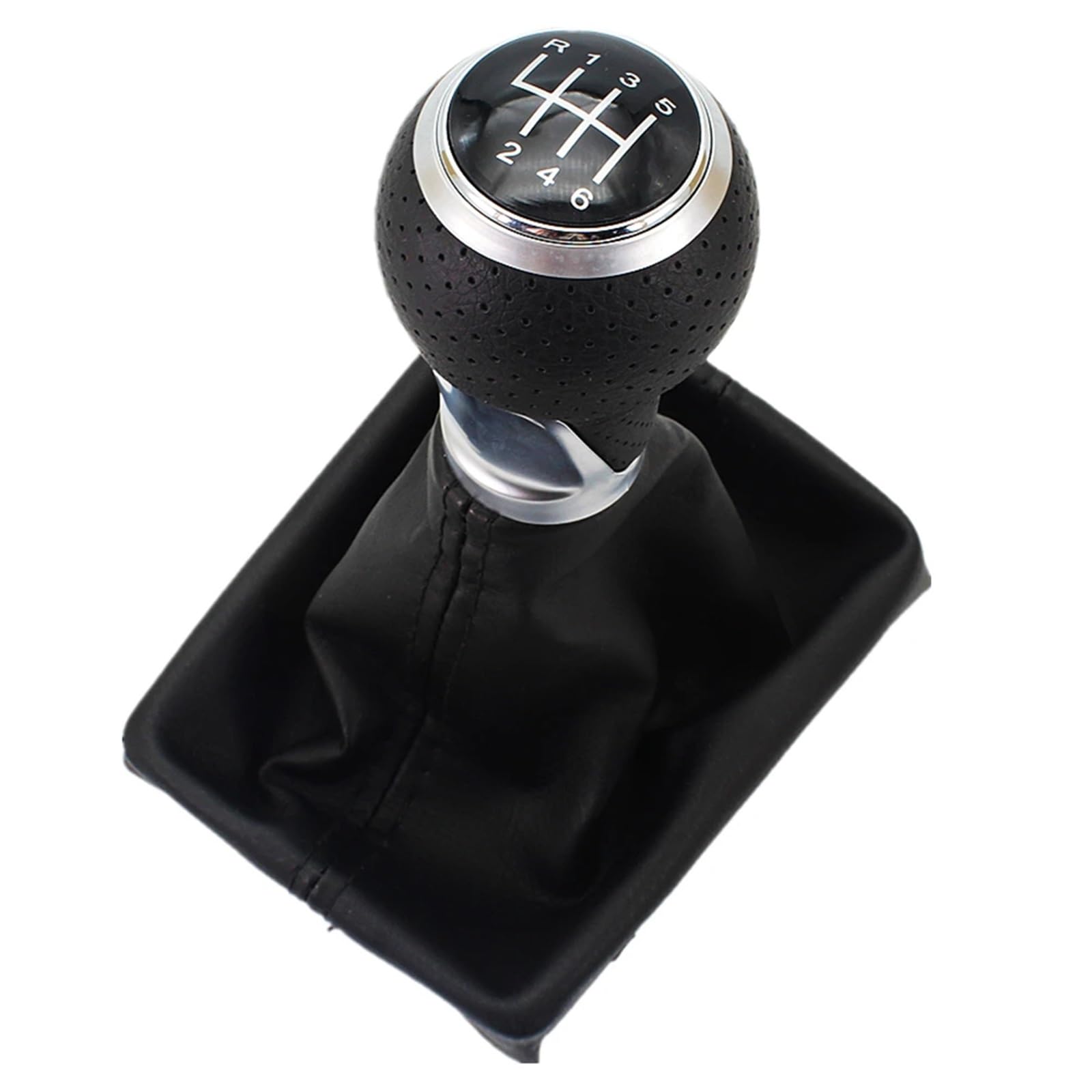 Schaltknauf Für A6 C6 2004 2005 2006 2007 2008 2009 2010 2011 2012 5/6 Gang Schaltknauf Mit PU Lederknopf Gear Shift Knob(6 Speed knob boot1) von PTLYE