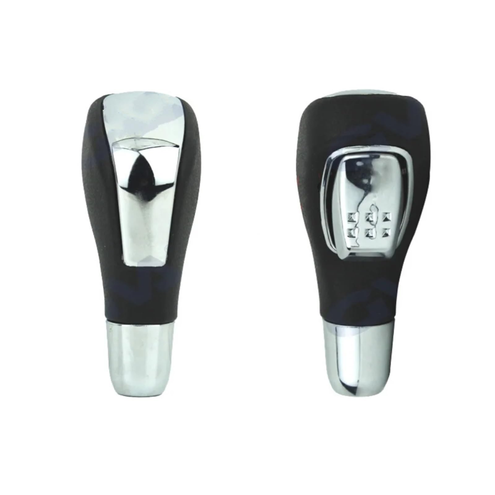 Schaltknauf Für Fluence Für Megane 3 Für Laguna 3 Schwarz Oder Beige 8200574279 8200806099 8200641407 Automatische 6 Gang Schaltknauf Gear Shift Knob(Chrome Black Color) von PTLYE